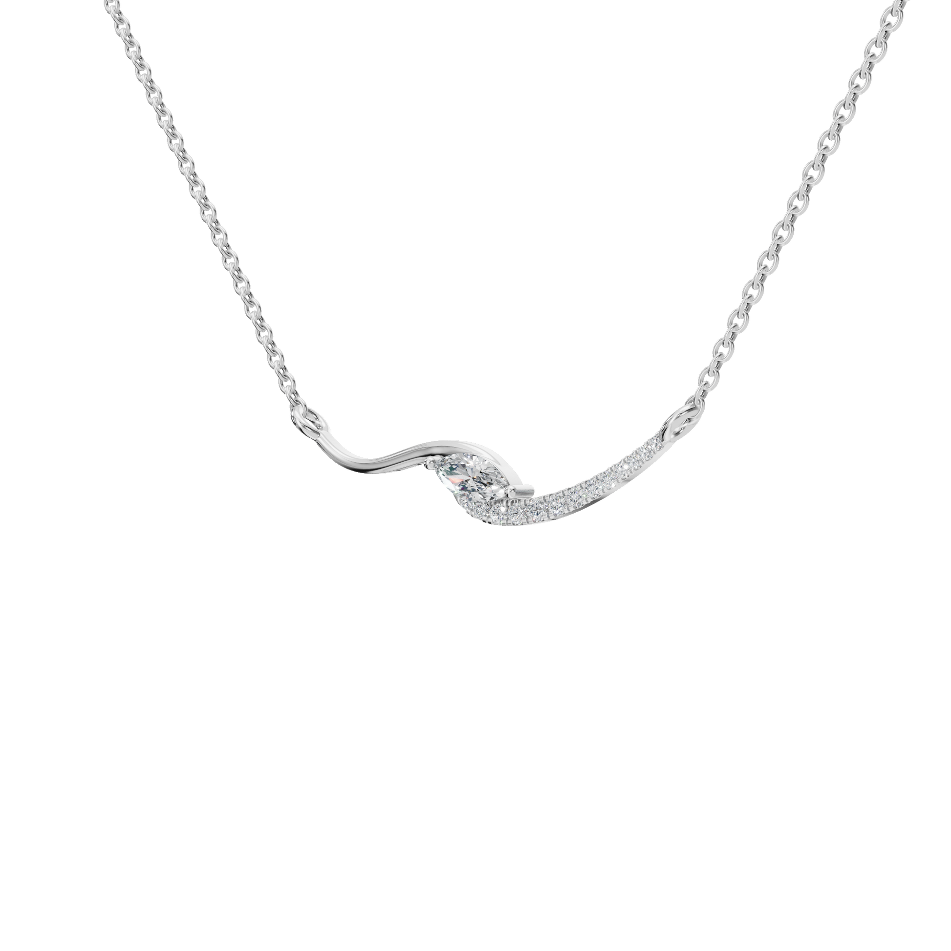 Eternal Glow Curve Lab Grown Diamond Necklace – Precious Minimal Festival Jewelry