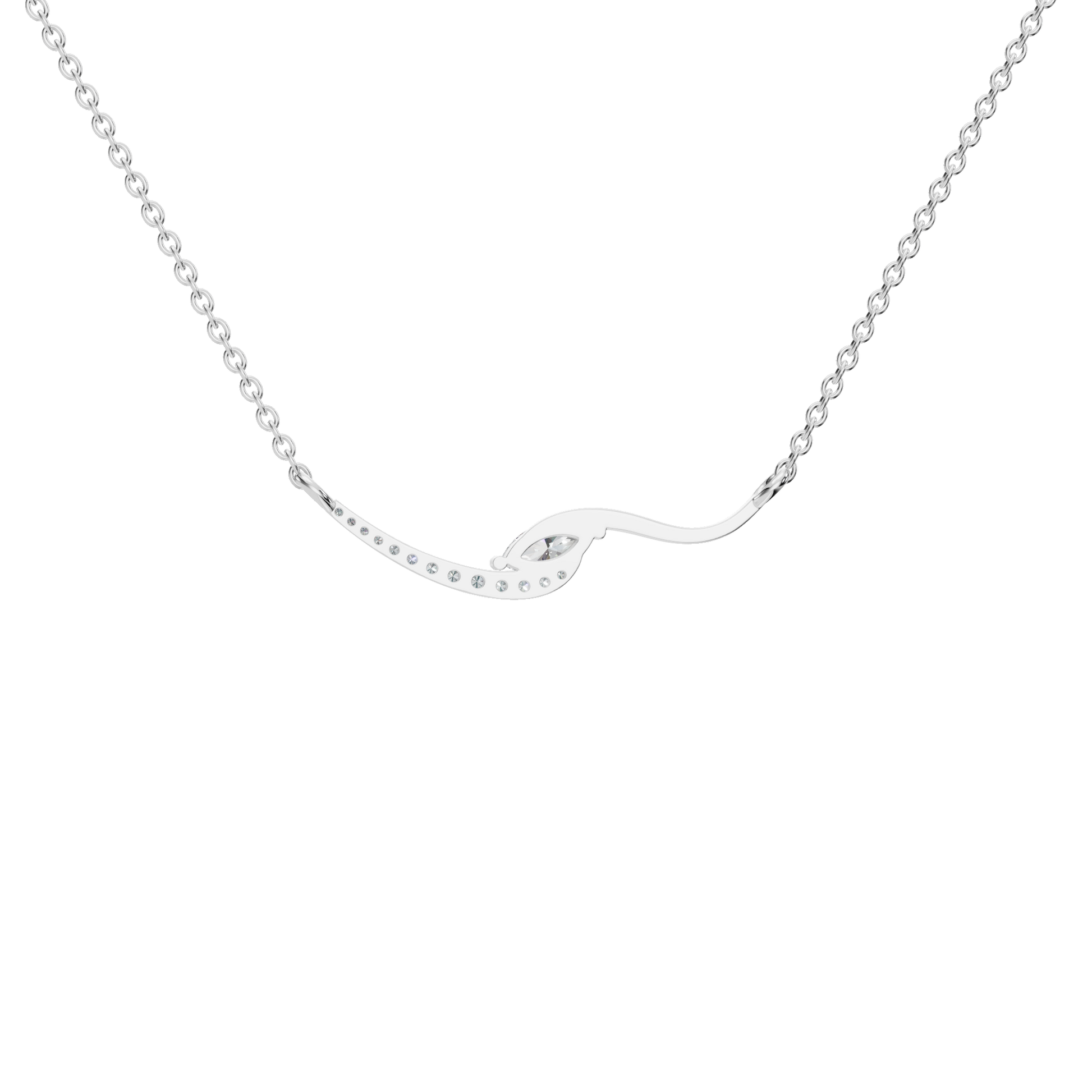 Eternal Glow Curve Lab Grown Diamond Necklace – Precious Minimal Festival Jewelry