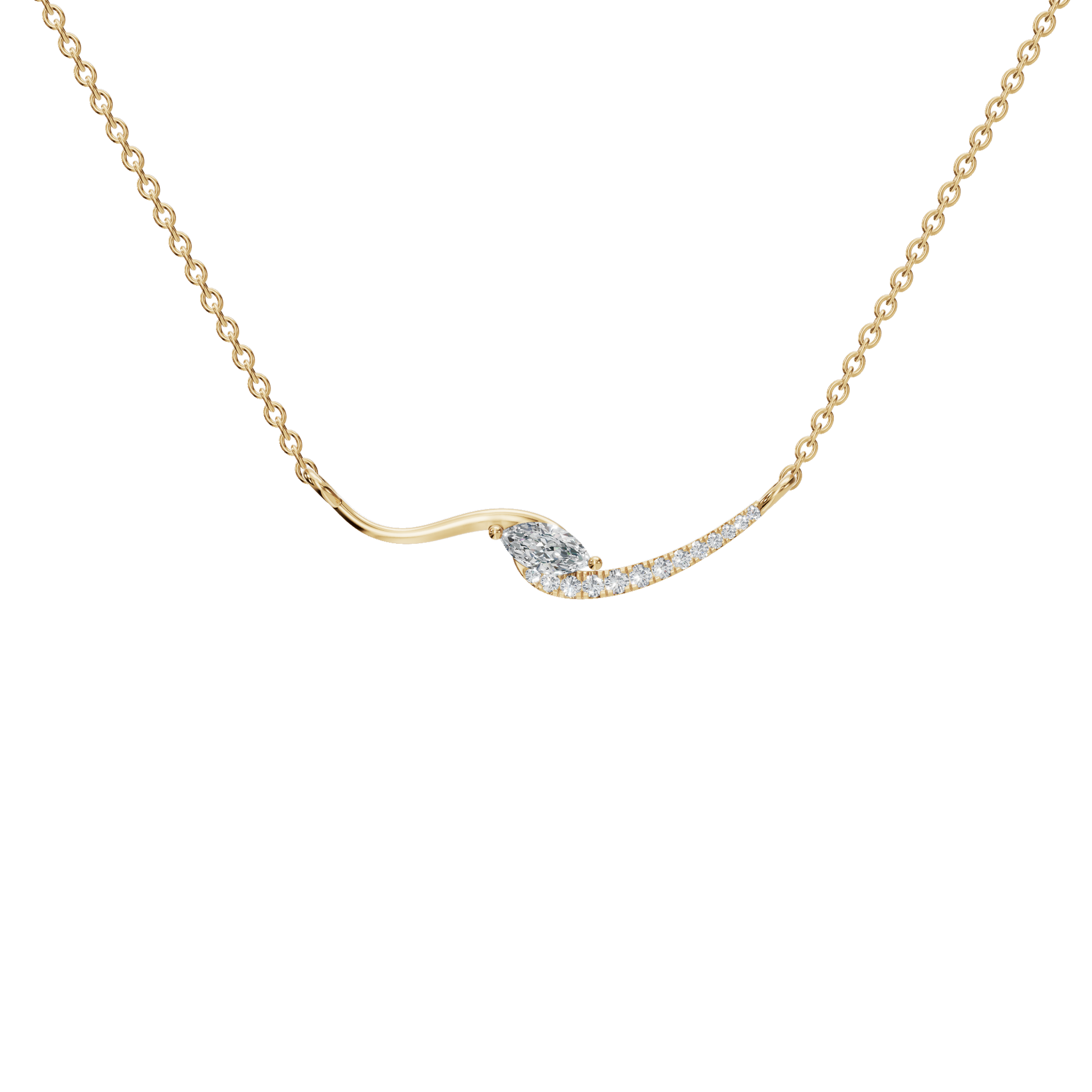 Eternal Glow Curve Lab Grown Diamond Necklace – Precious Minimal Festival Jewelry