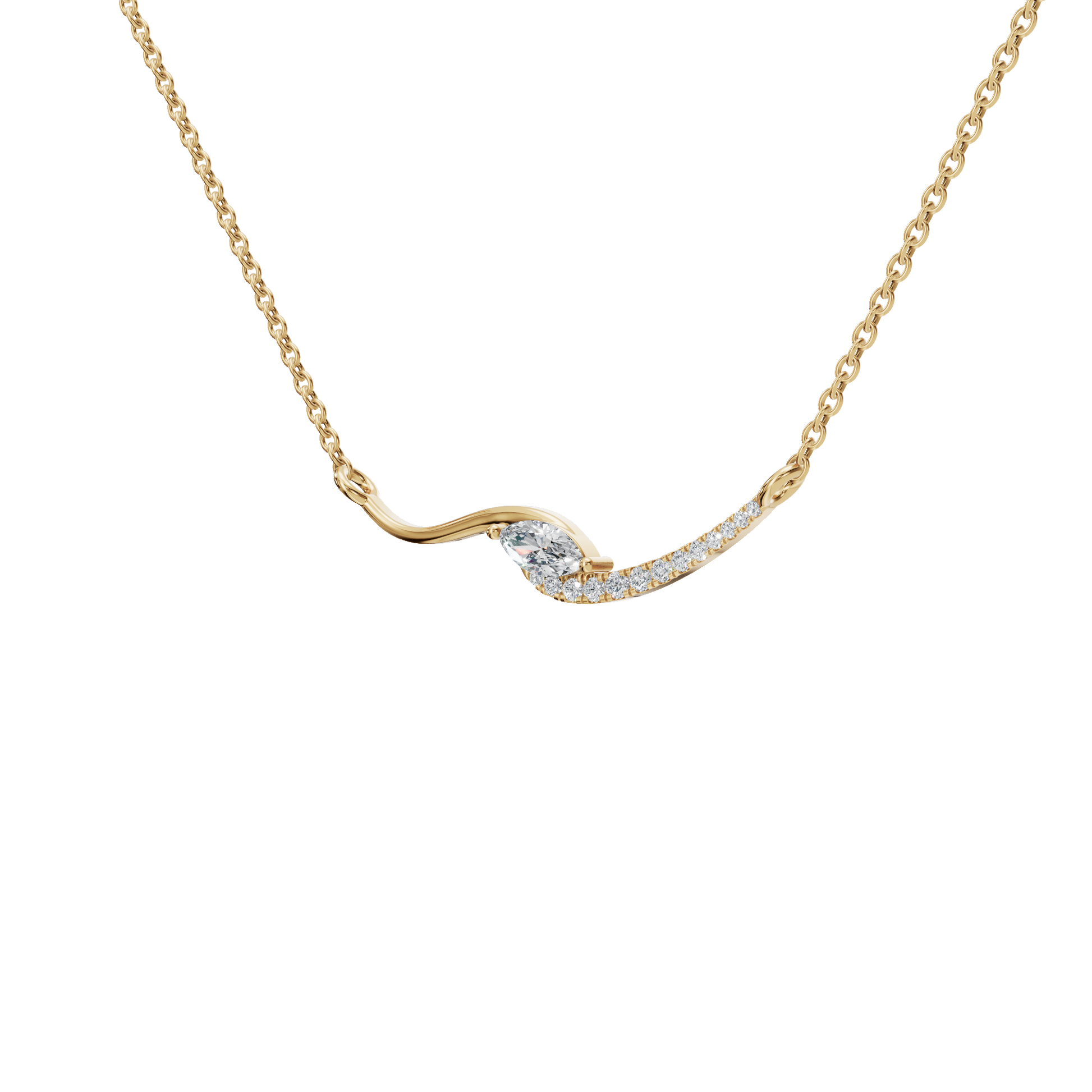 Eternal Glow Curve Lab Grown Diamond Necklace – Precious Minimal Festival Jewelry