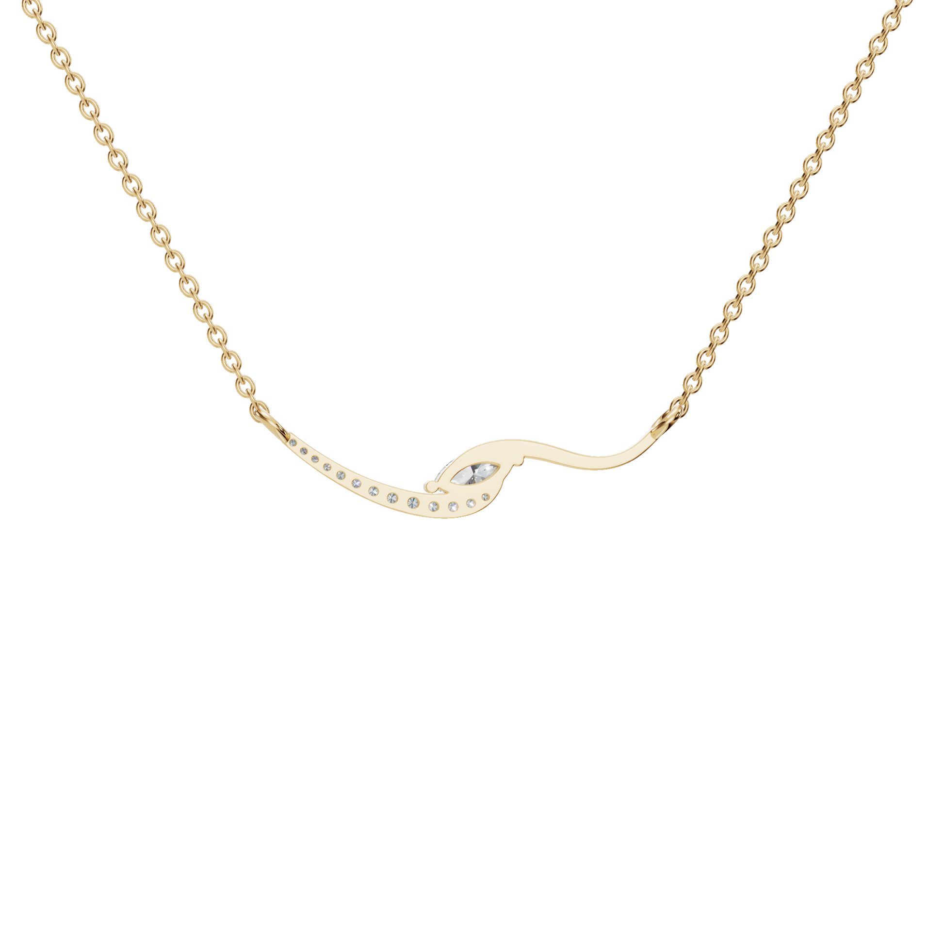 Eternal Glow Curve Lab Grown Diamond Necklace – Precious Minimal Festival Jewelry