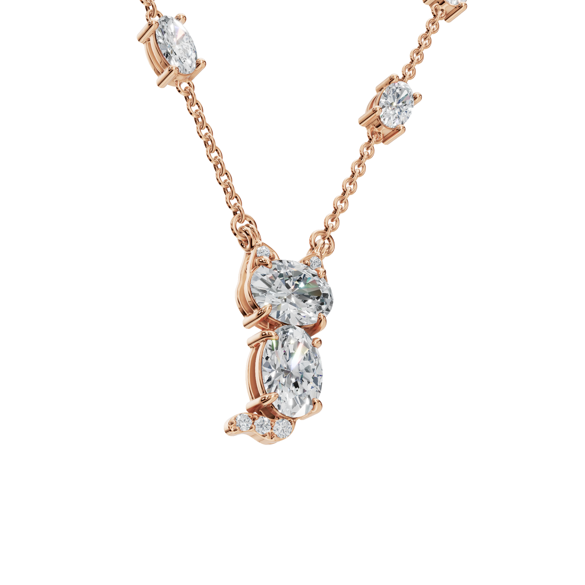 Radiant Lab Grown Diamond Gold Necklace – Precious Festival