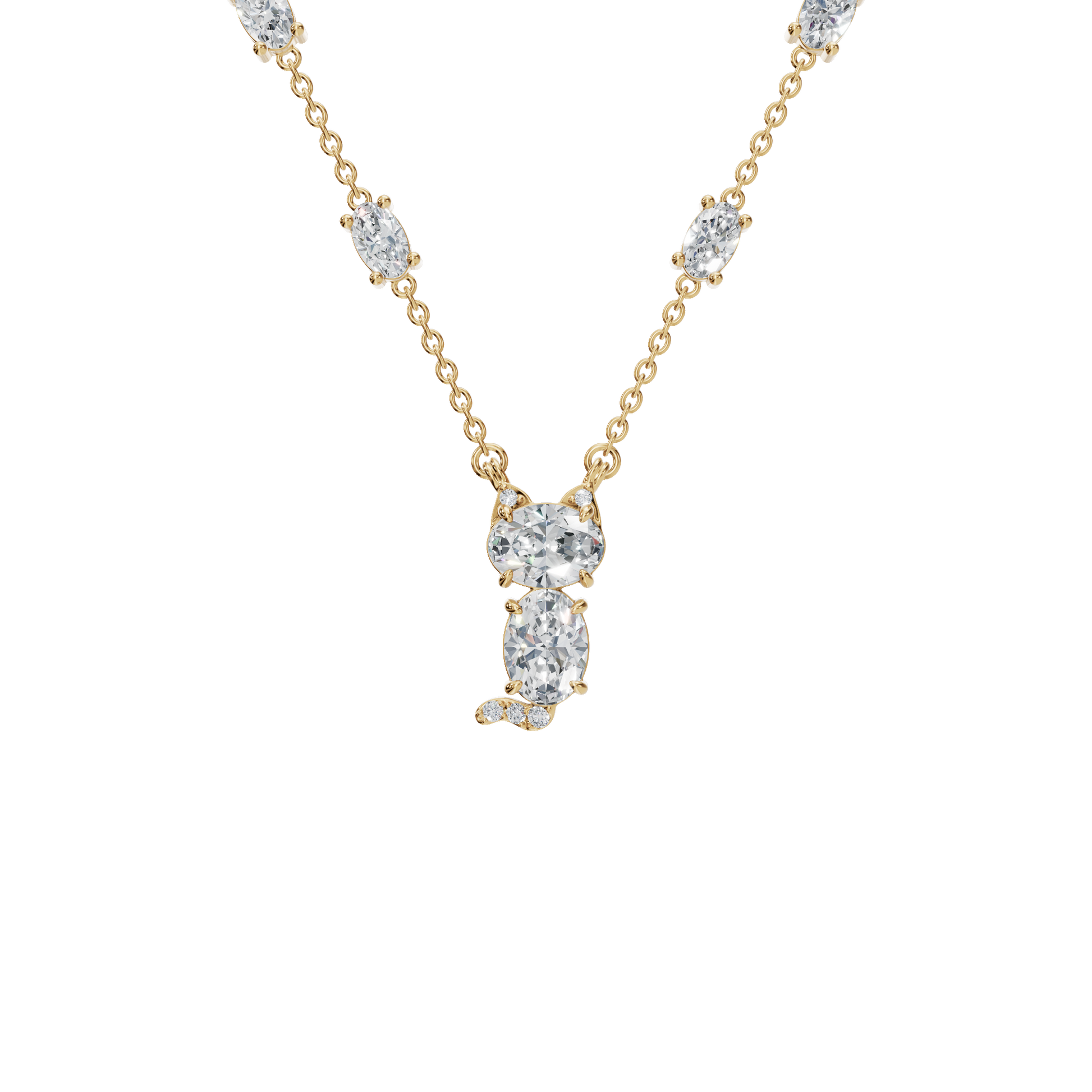 Radiant Lab Grown Diamond Gold Necklace – Precious Festival