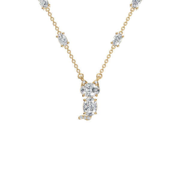 2.25 Ctw Modern Round and Oval Diamond Dangle Pendant Necklace