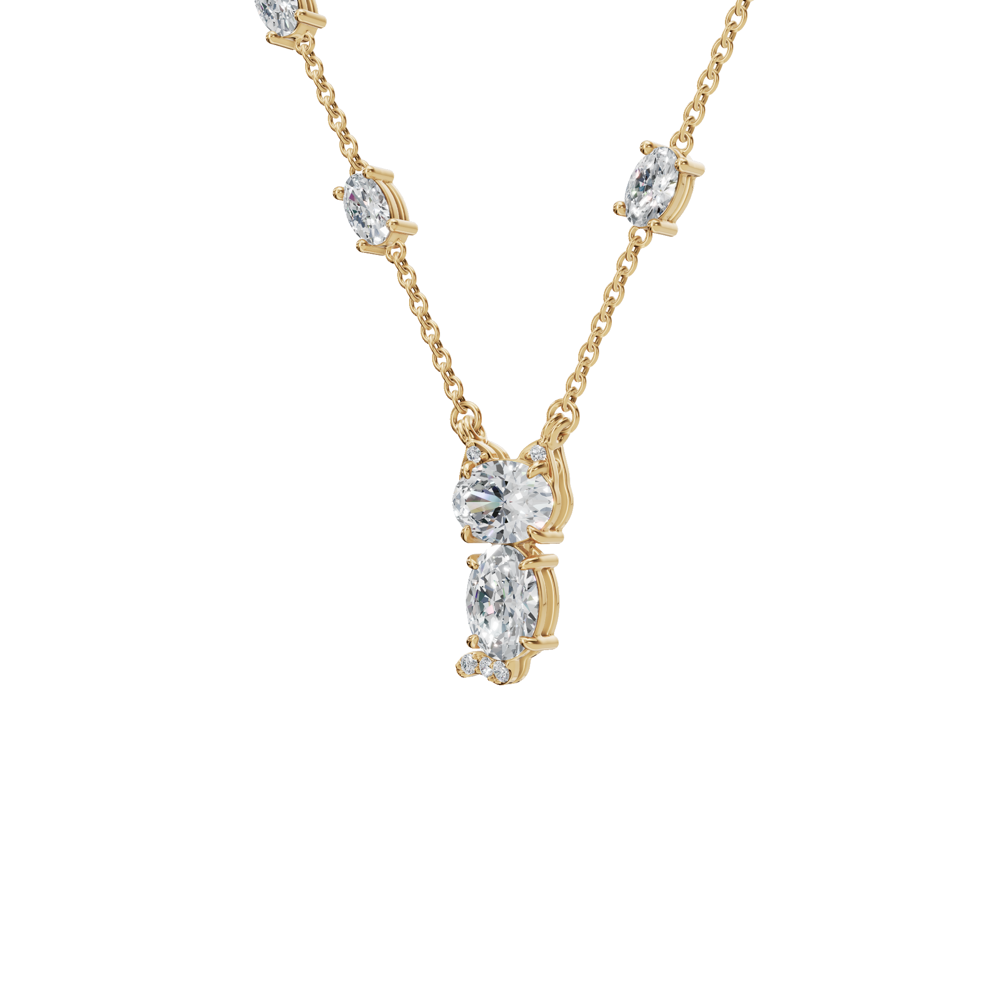 Radiant Lab Grown Diamond Gold Necklace – Precious Festival