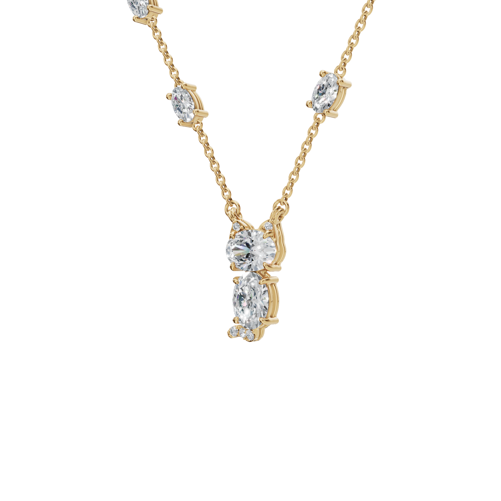 Radiant Lab Grown Diamond Gold Necklace – Precious Festival