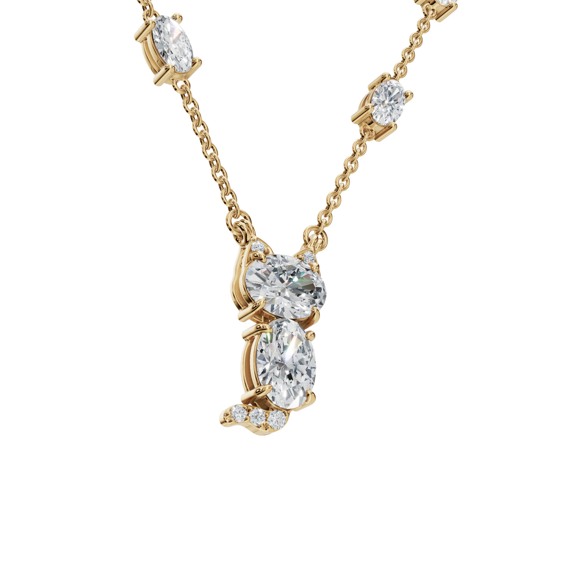 Radiant Lab Grown Diamond Gold Necklace – Precious Festival