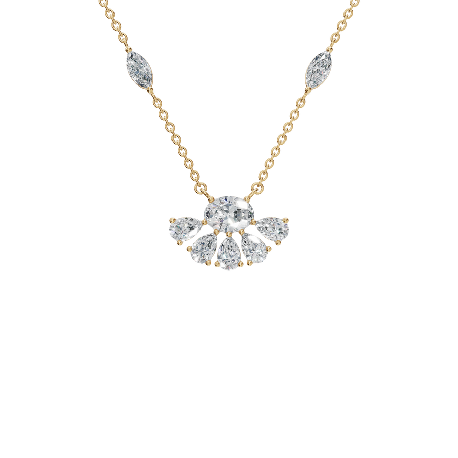 2.38 CTW Lab-Grown Diamond Floral Cluster Diamond Necklace