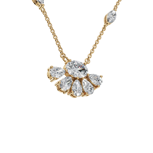 2.38 CTW Lab-Grown Diamond Floral Cluster Diamond Necklace