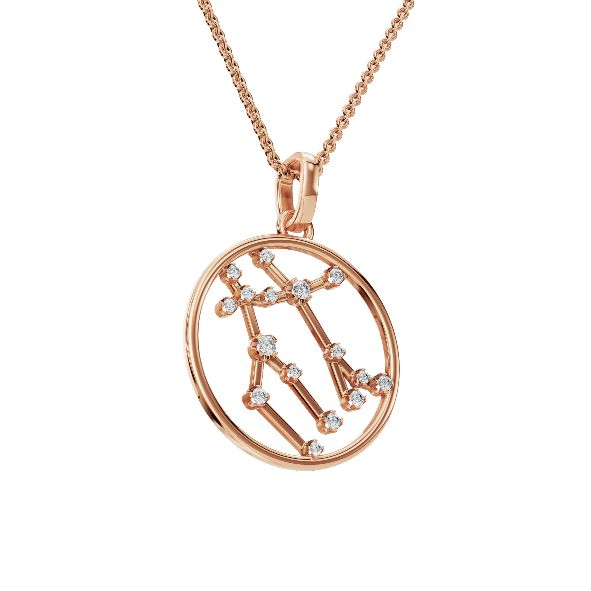 Gemini Twinlight Lab Grown Diamond Necklace Pendant