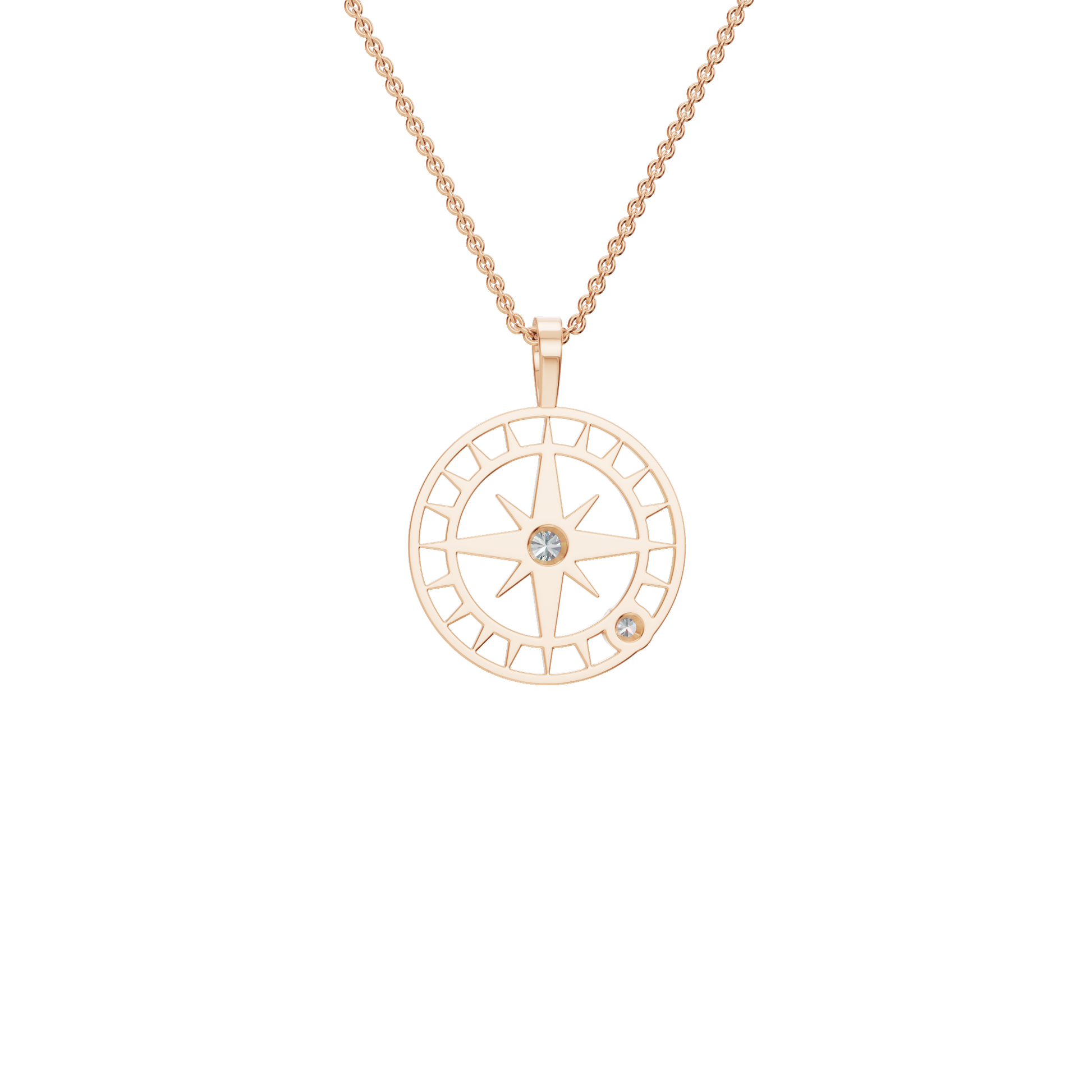 Celestial Compass Diamond Pendant Necklace – Gleaming Gold Luxury Holiday Jewelry Gift