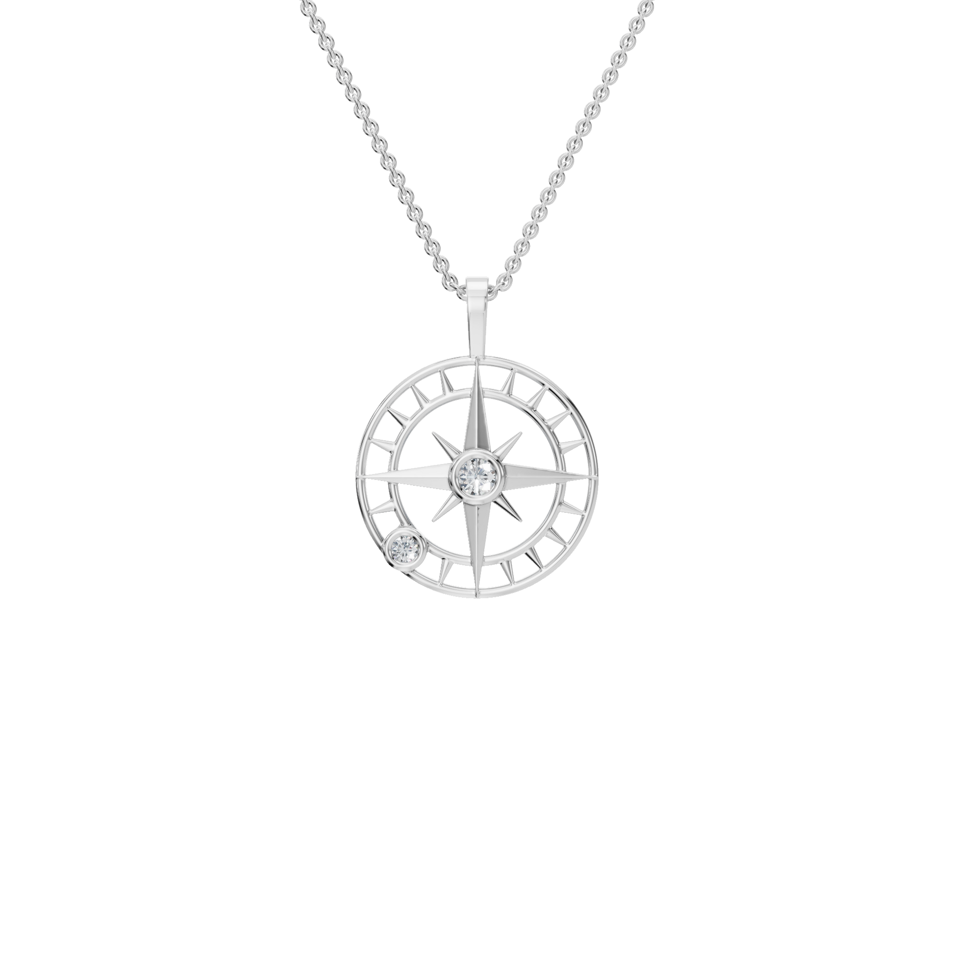 Celestial Compass Diamond Pendant Necklace – Gleaming Gold Luxury Holiday Jewelry Gift