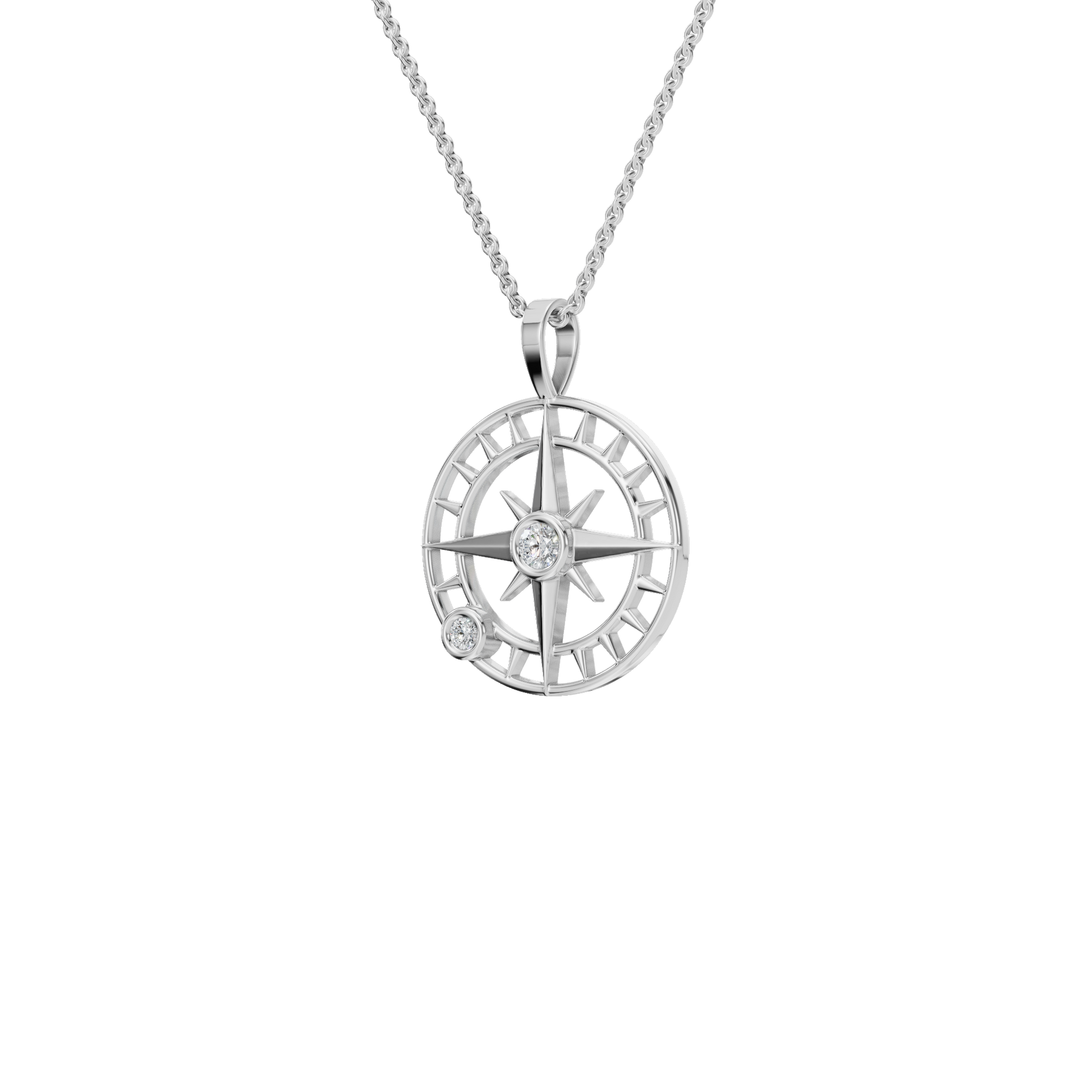Celestial Compass Diamond Pendant Necklace – Gleaming Gold Luxury Holiday Jewelry Gift