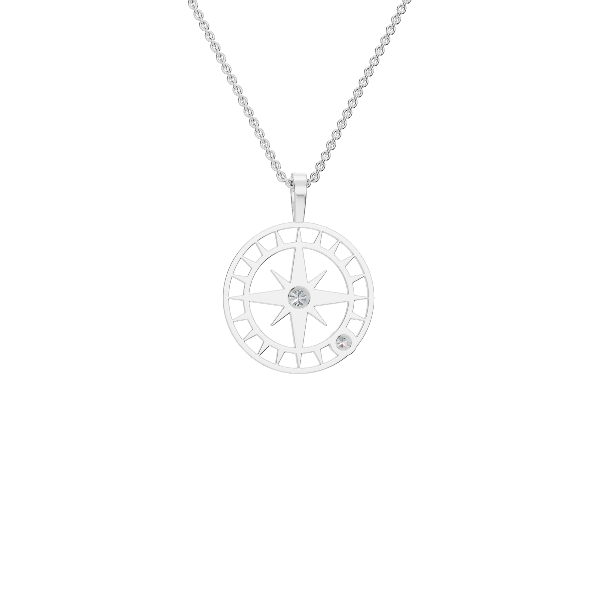 Celestial Compass Diamond Pendant Necklace – Gleaming Gold Luxury Holiday Jewelry Gift