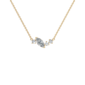 Harmony Round & Marquise Cut Lab Diamond Statement Cluster Necklace In Solid Gold