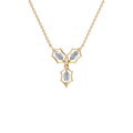 Contemporary Marquise Cut Lab Grown Diamond Floral Necklace In Solid Gold