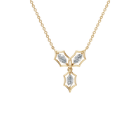 Contemporary Marquise Cut Lab Grown Diamond Floral Necklace In Solid Gold