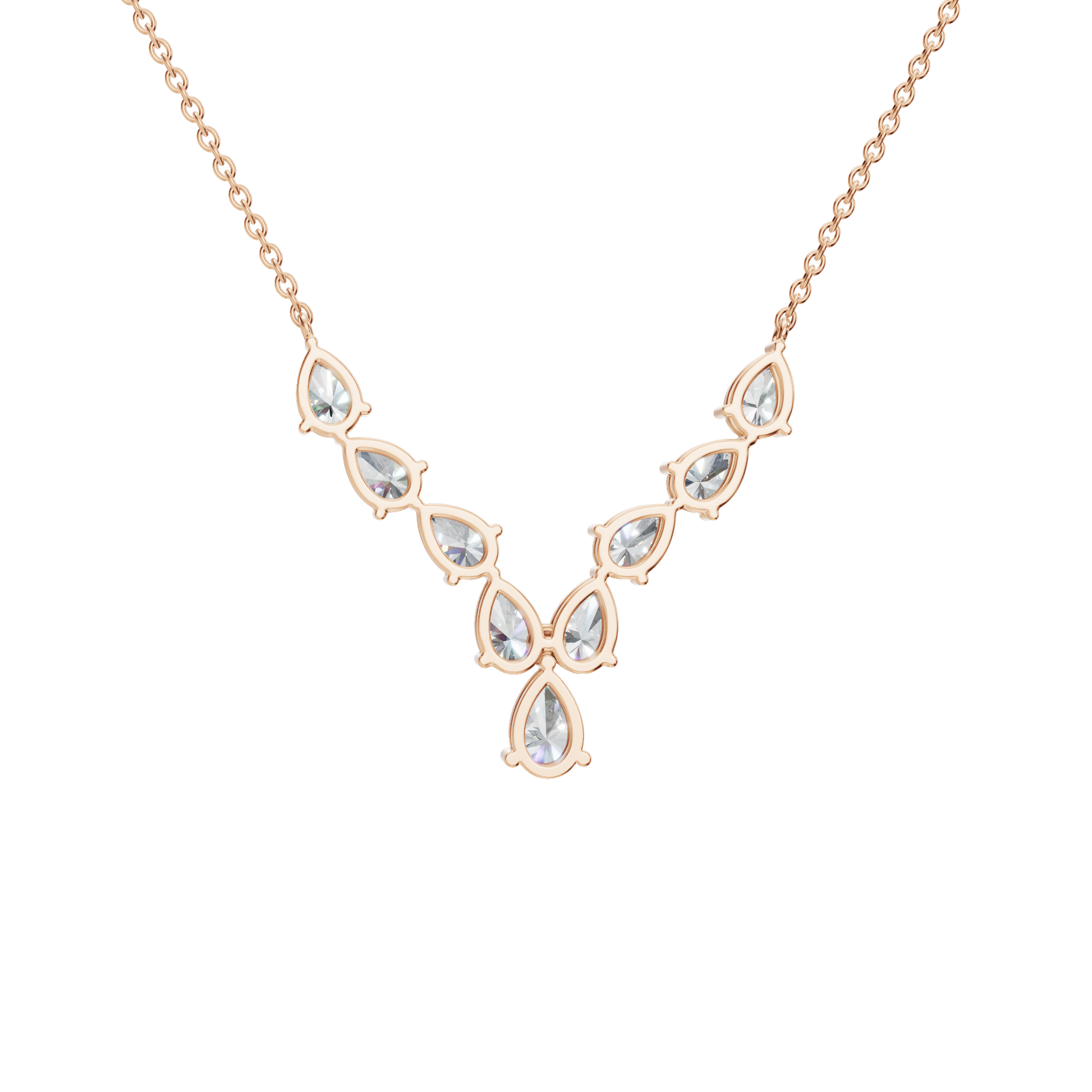 2.92Ctw Pear Shape Diamond Solid Gold Necklace for Women