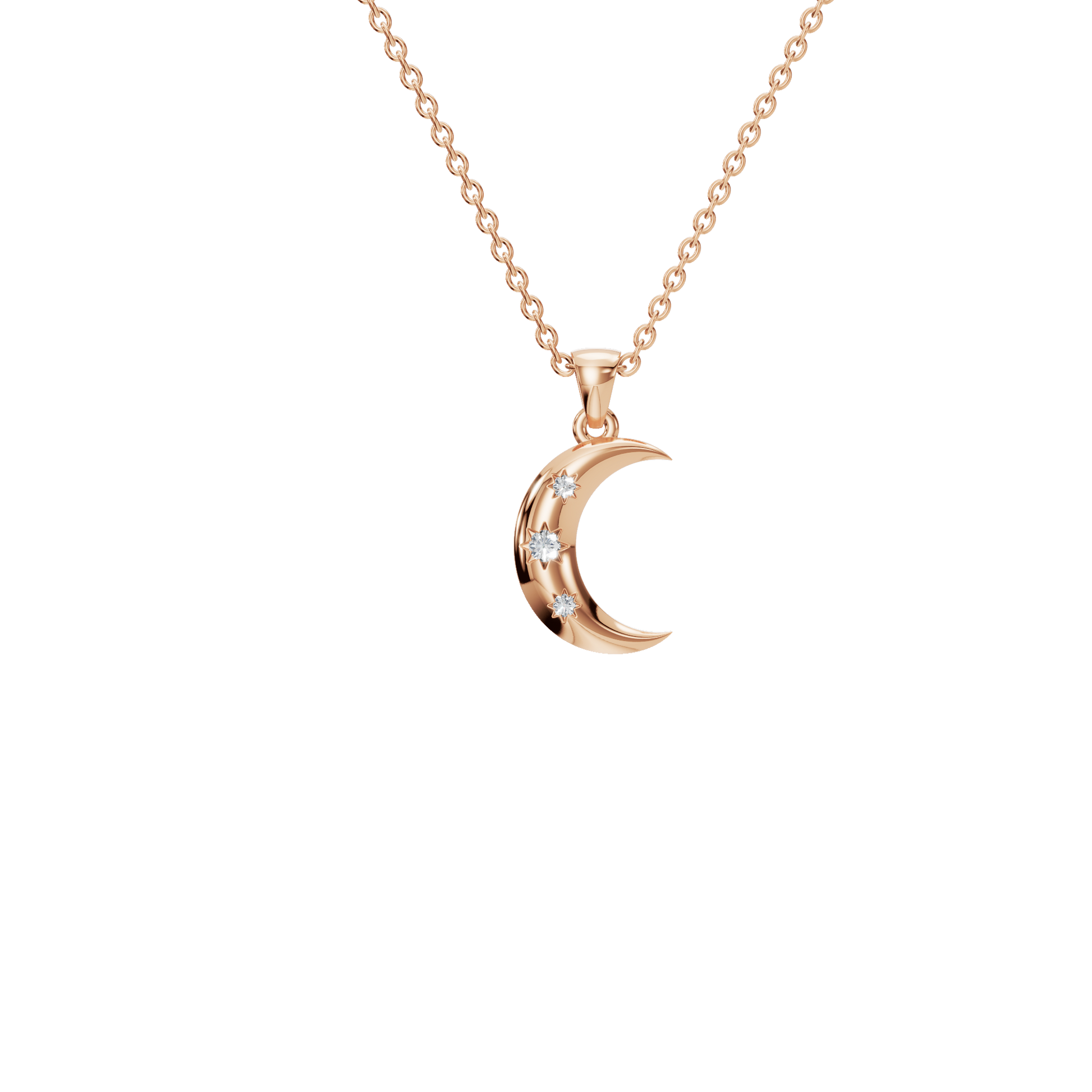 Eternal Moonlight Lab Grown Diamond Crescent Necklace – Romantic USA Jewelry