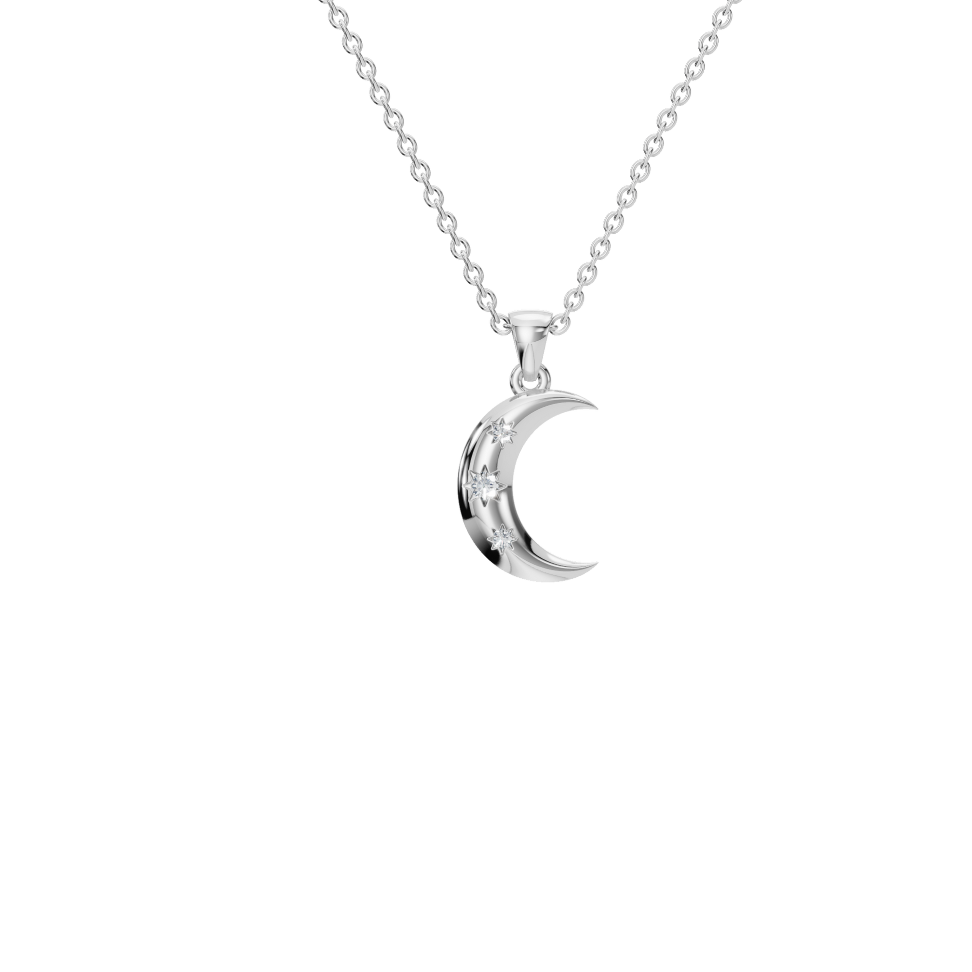 Eternal Moonlight Lab Grown Diamond Crescent Necklace – Romantic USA Jewelry