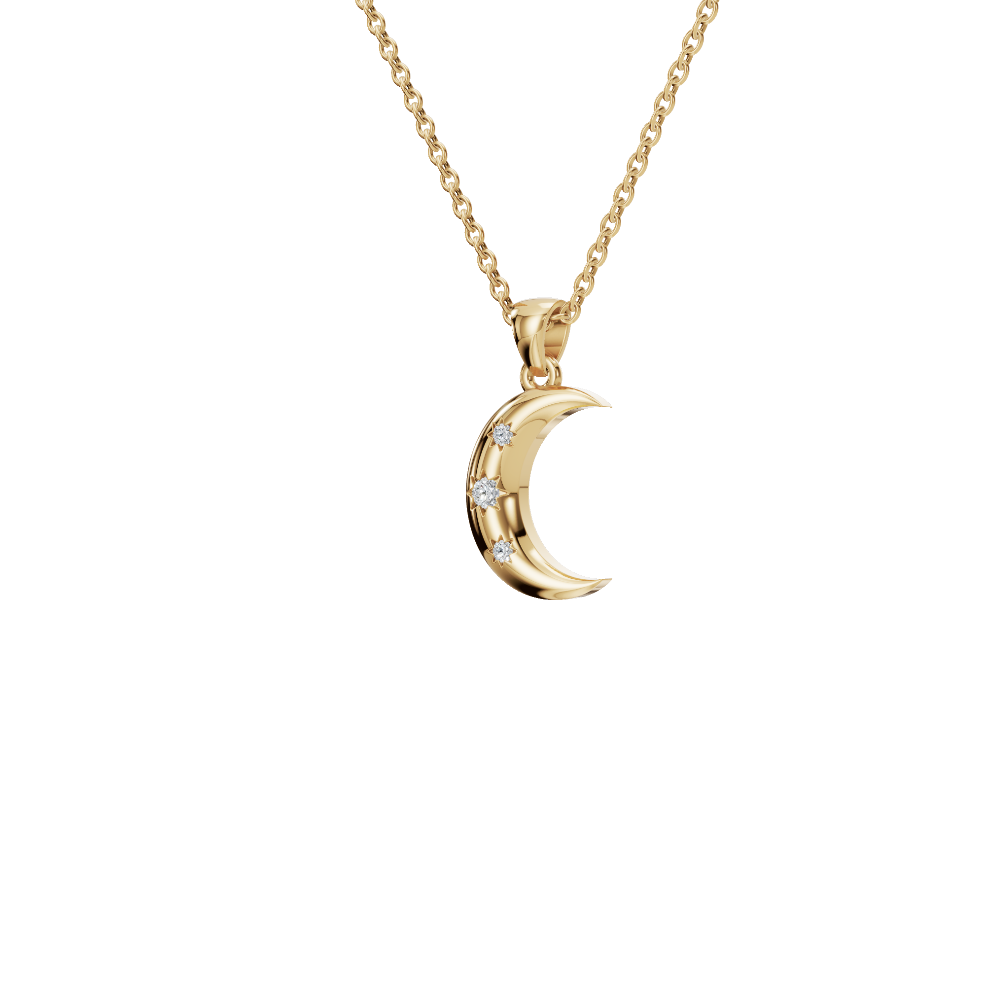 Eternal Moonlight Lab Grown Diamond Crescent Necklace – Romantic USA Jewelry