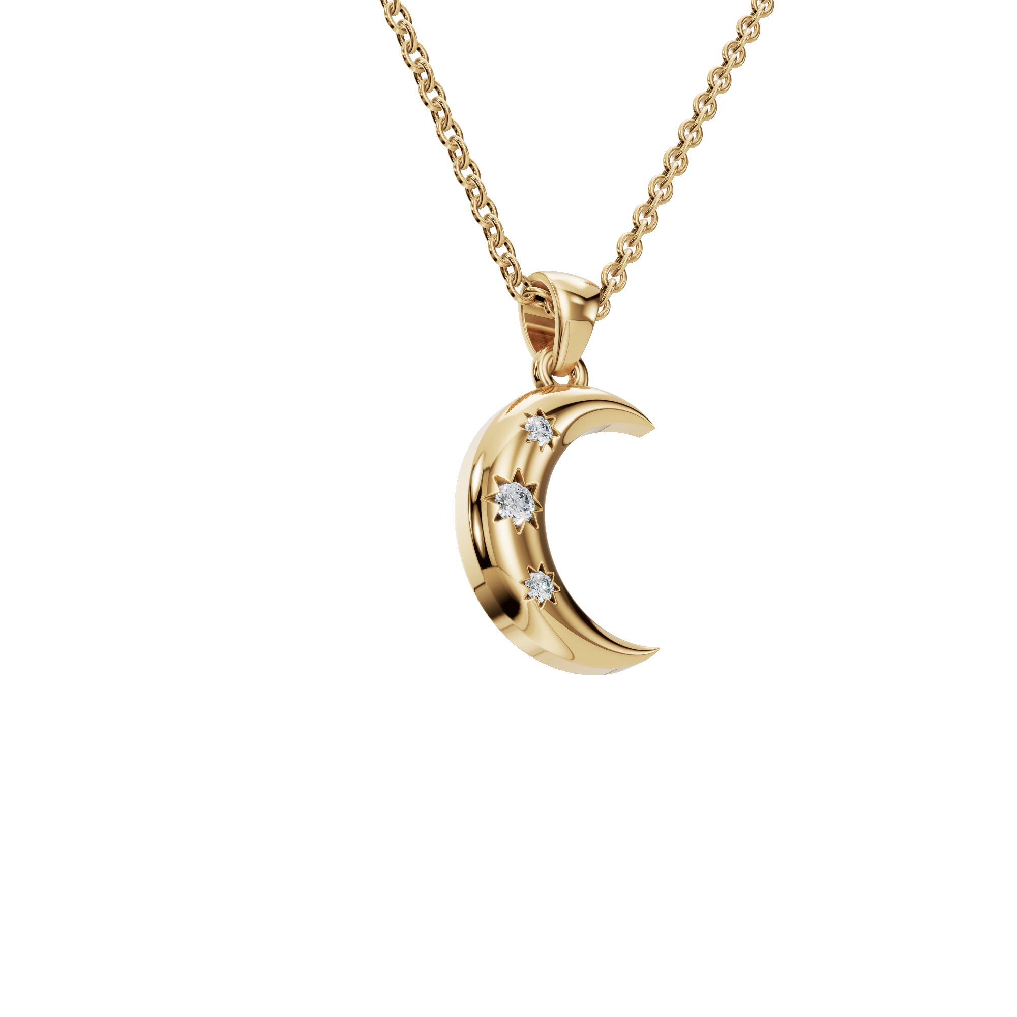 Eternal Moonlight Lab Grown Diamond Crescent Necklace – Romantic USA Jewelry