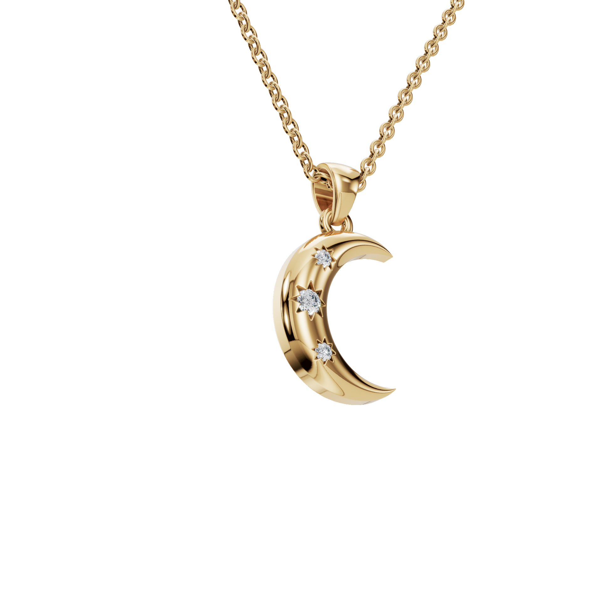 Eternal Moonlight Lab Grown Diamond Crescent Necklace – Romantic USA Jewelry