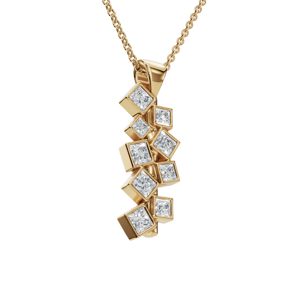 1.207 CTW Lab-Grown Diamond Cluster Pendant, Geometric Necklace