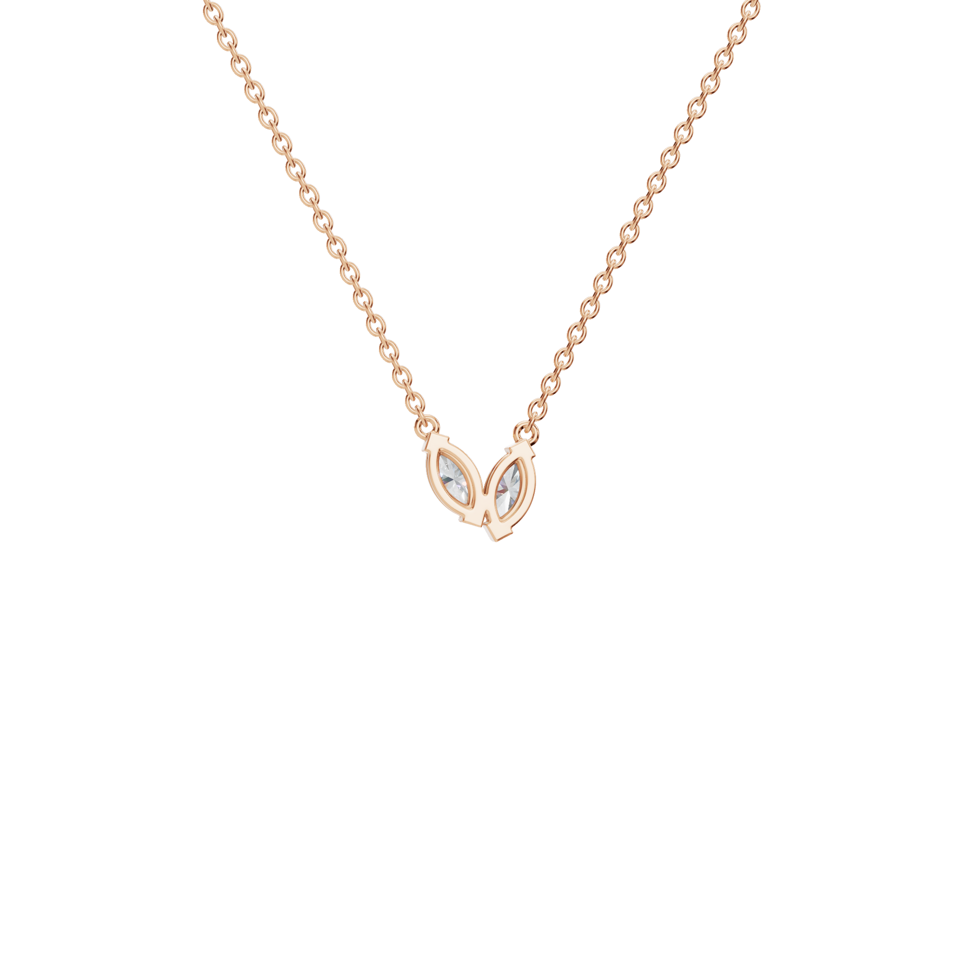 Twin Marquise Whisper Lab Grown Diamond Gold Pendant Necklace