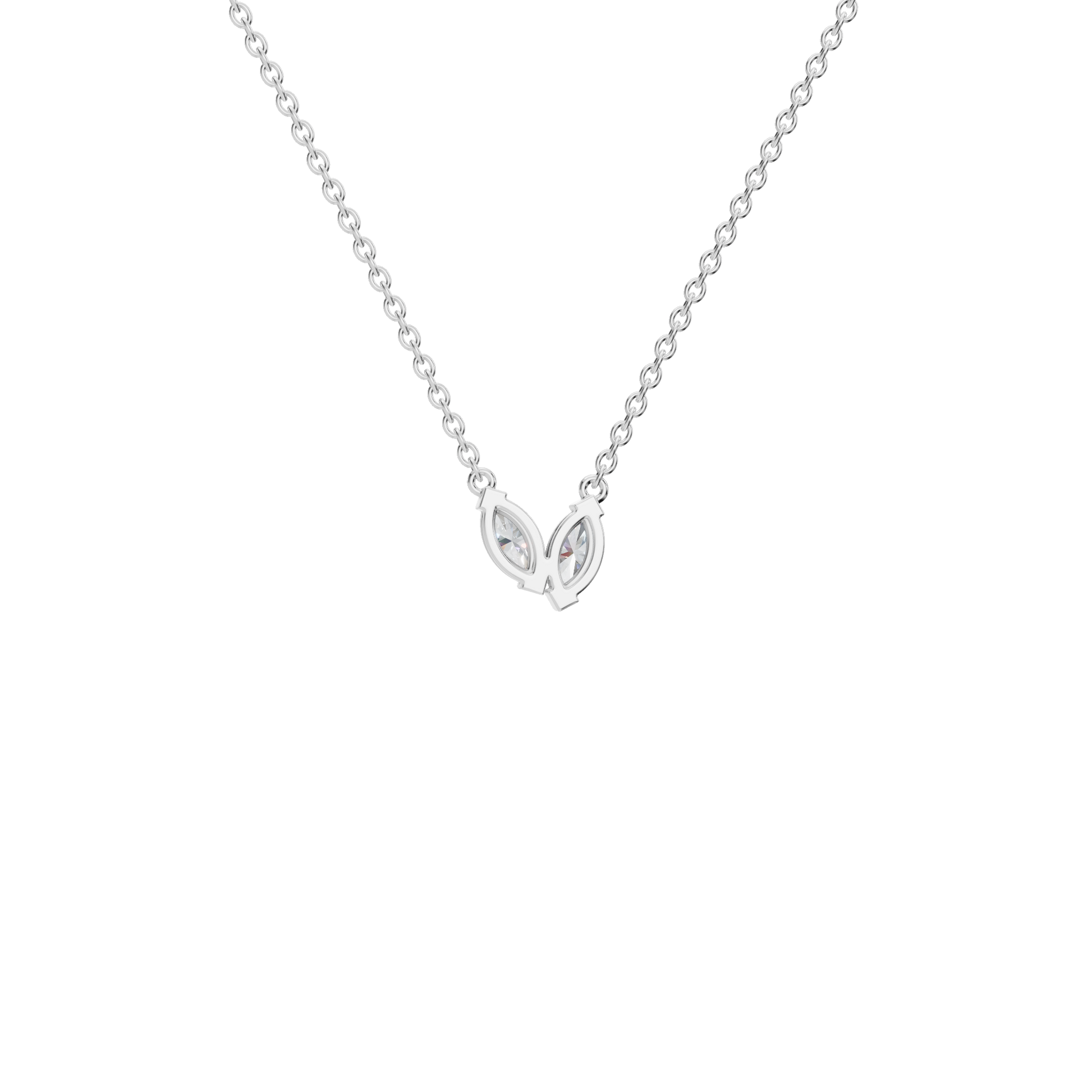 Twin Marquise Whisper Lab Grown Diamond Gold Pendant Necklace