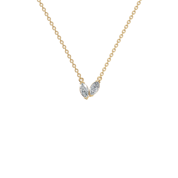 0.35ctw Marquise Diamond Pendant Necklace in Solid Gold