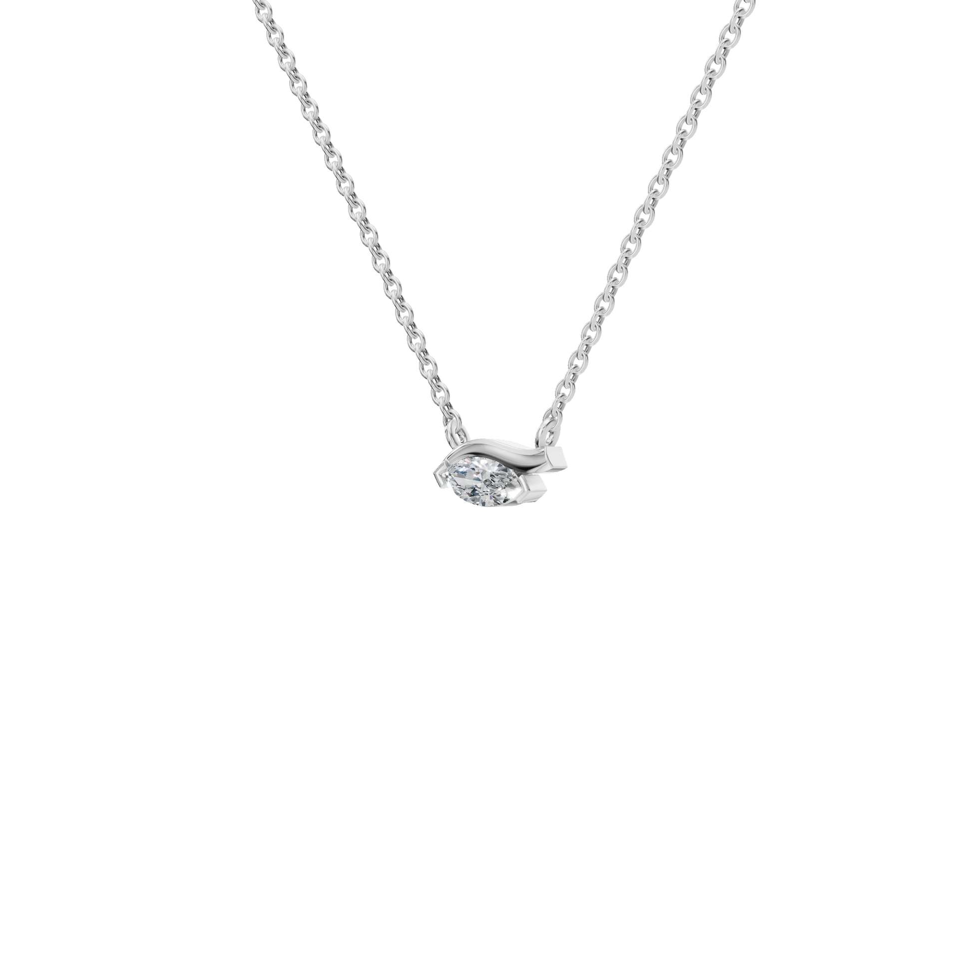 Graceful Luxe Arc Lab Grown Diamond Necklace – Premium Holiday Jewelry for Women