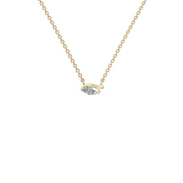 0.25ctw Marquise Cut Diamond Pendant Necklace in Solid Gold