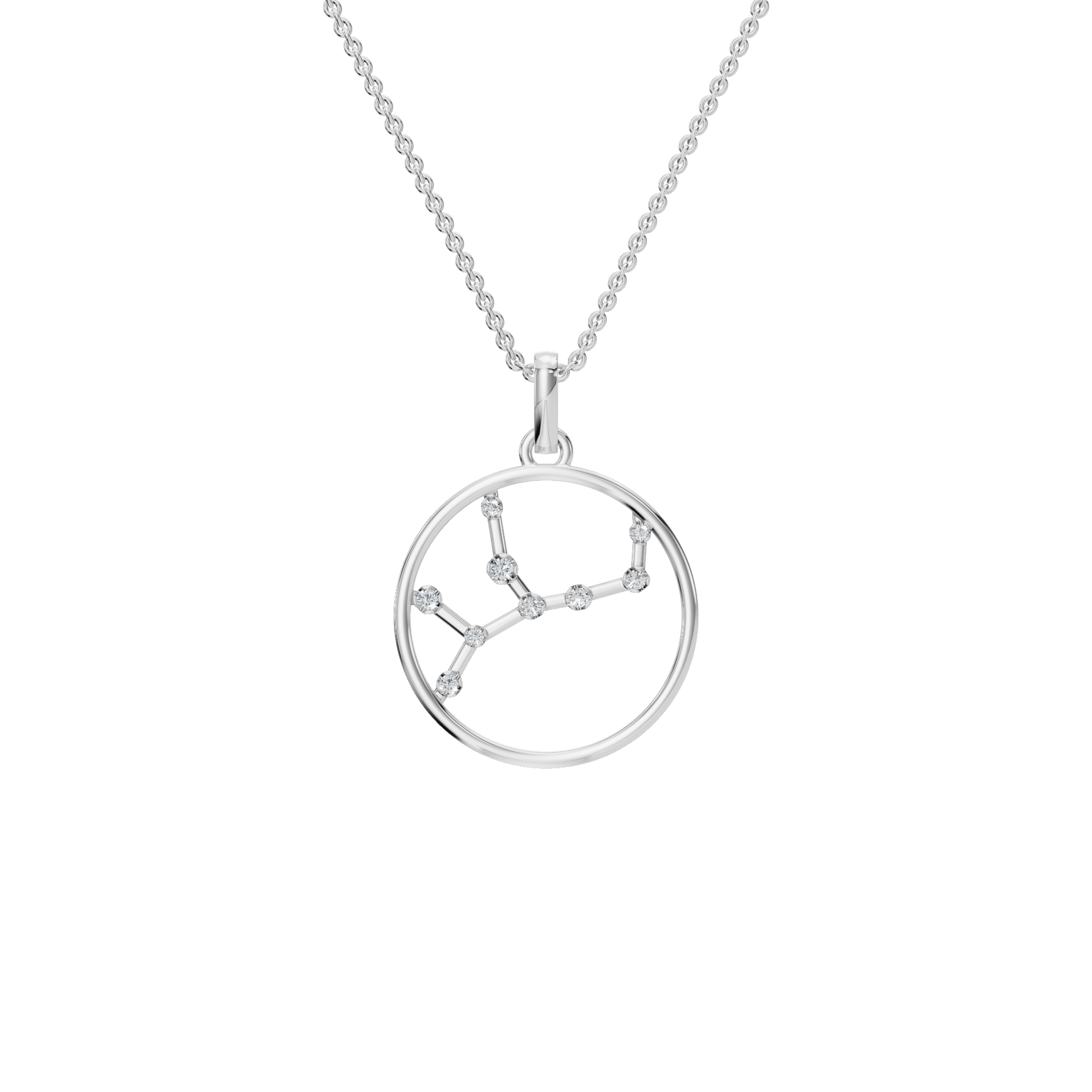 Starlit Zodiac Diamond Charm Necklace – Fine Astrology Gift for Her