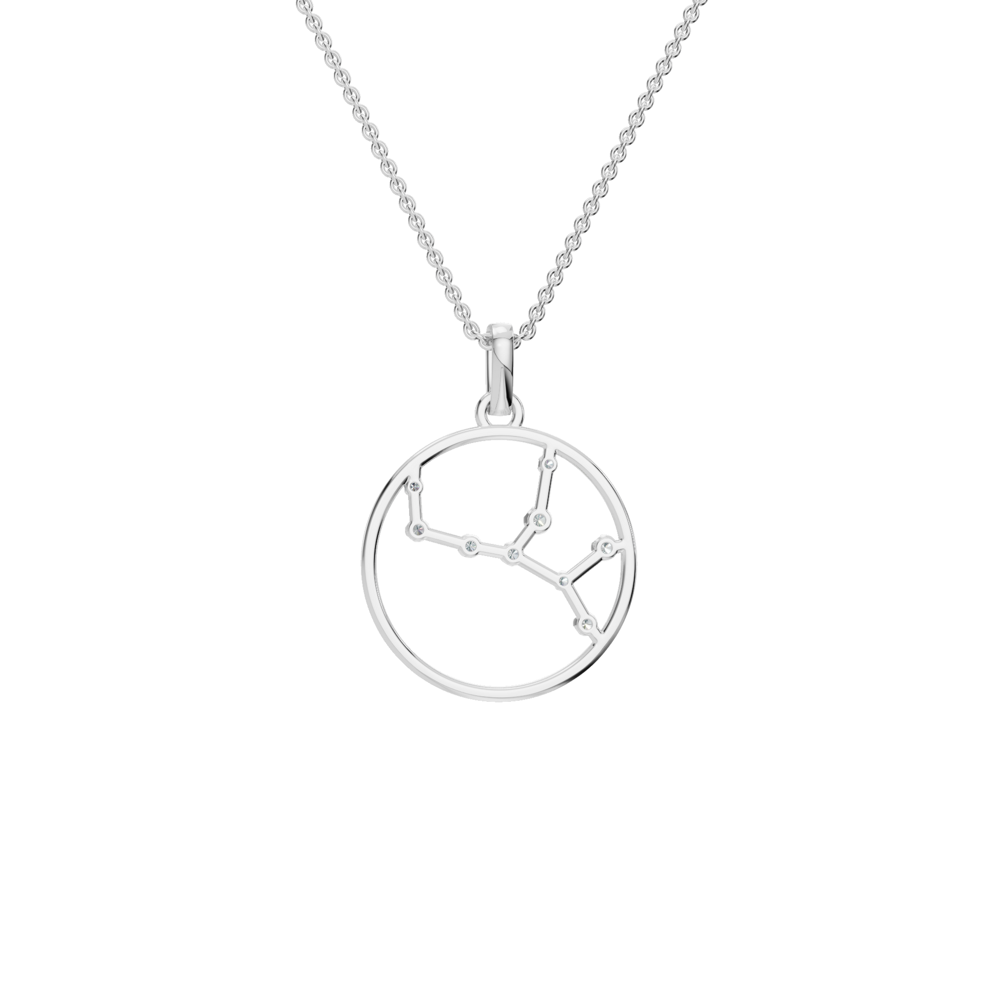 Starlit Zodiac Diamond Charm Necklace – Fine Astrology Gift for Her