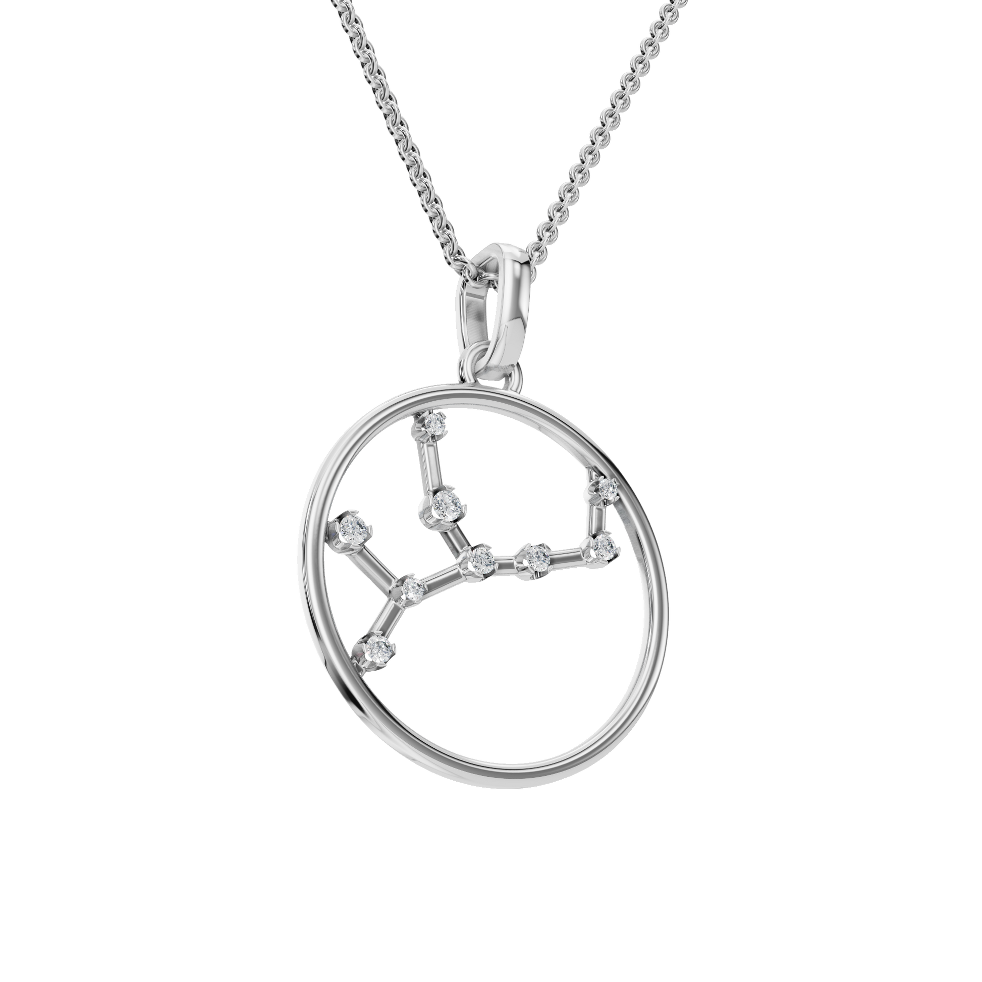 Starlit Zodiac Diamond Charm Necklace – Fine Astrology Gift for Her