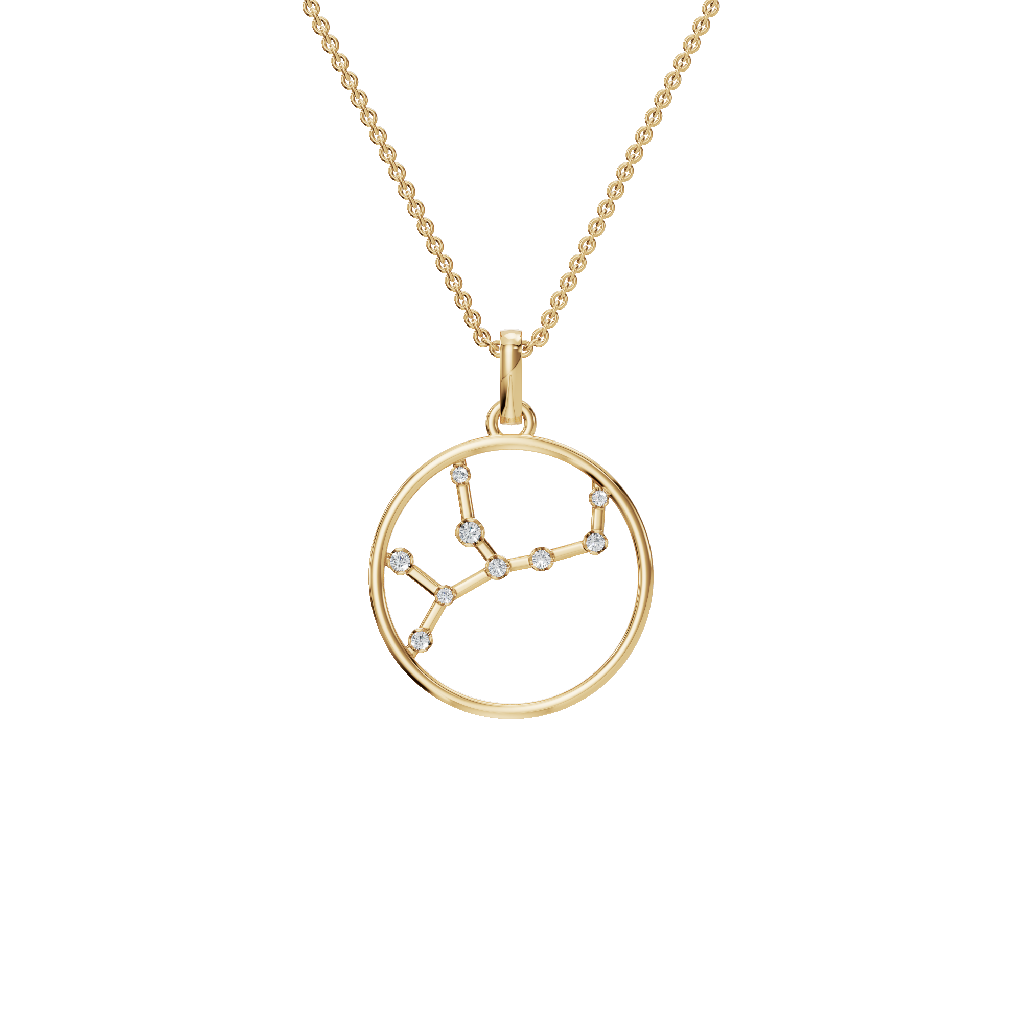 Starlit Zodiac Diamond Charm Necklace – Fine Astrology Gift for Her