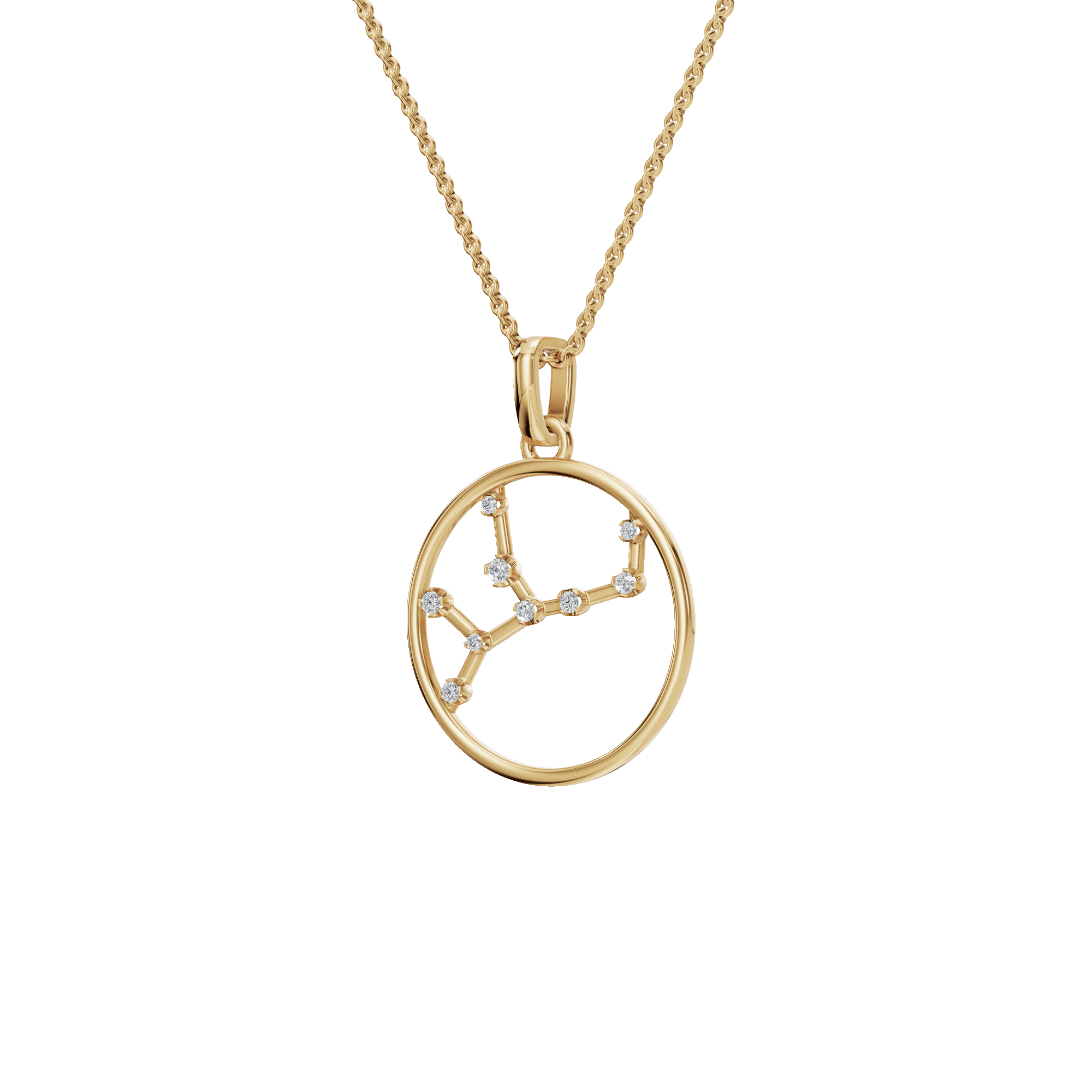 Starlit Zodiac Diamond Charm Necklace – Fine Astrology Gift for Her