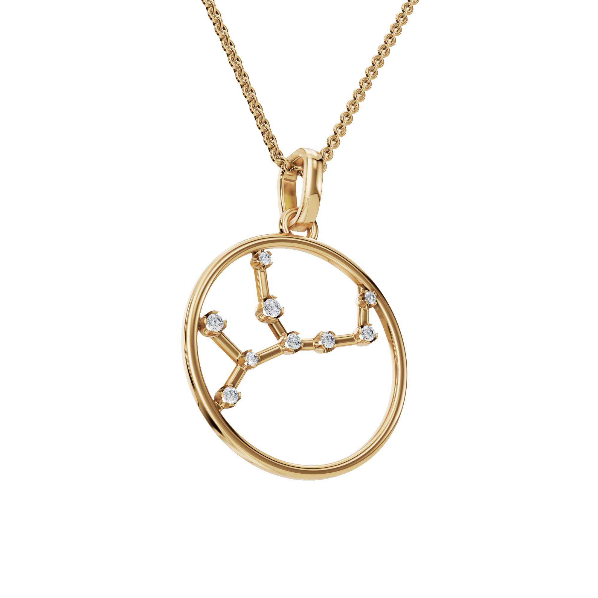 Starlit Zodiac Diamond Charm Necklace – Fine Astrology Gift for Her
