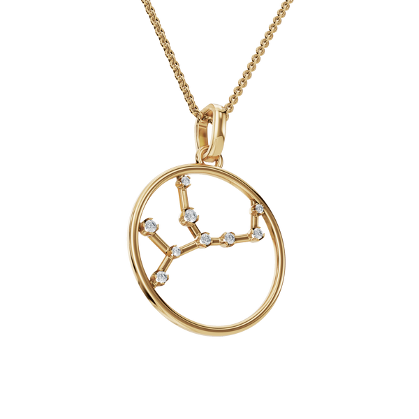 Starlit Zodiac Diamond Charm Necklace – Fine Astrology Gift for Her