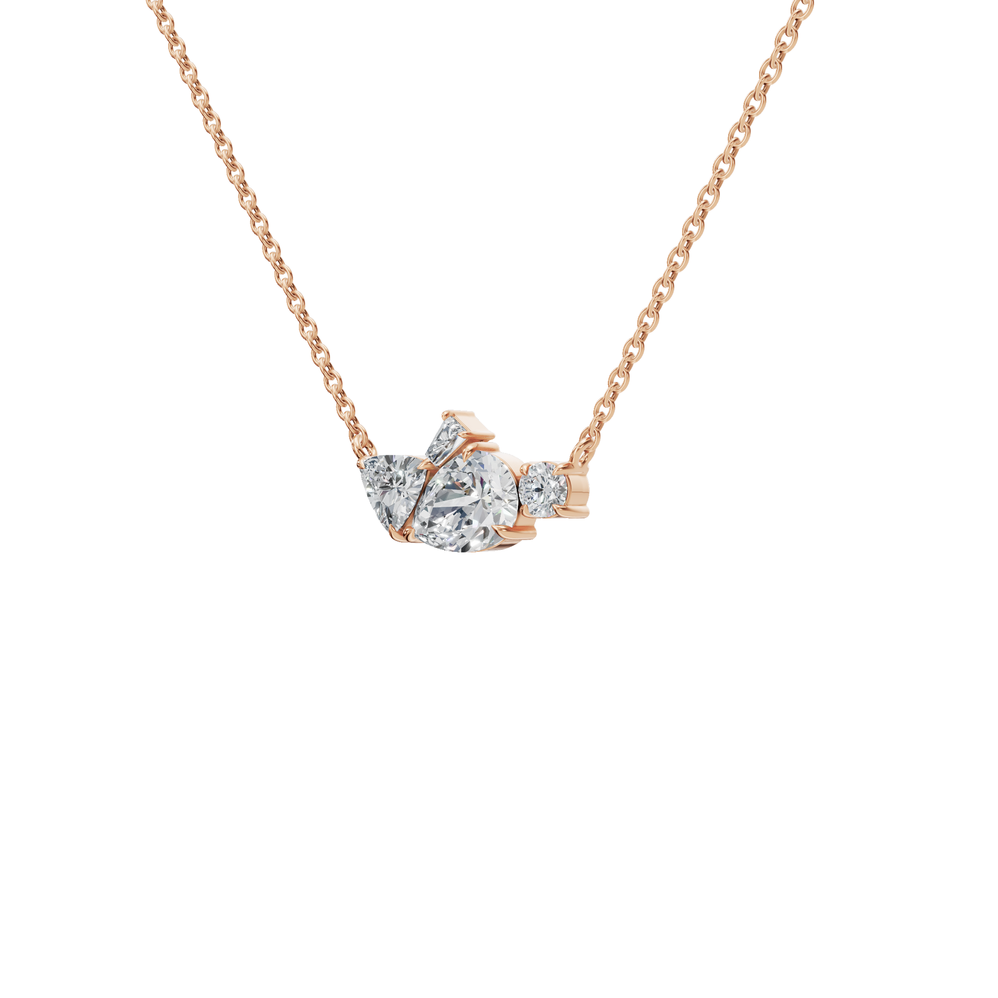 Forever Glow Four Stone Diamond Pendant Necklace