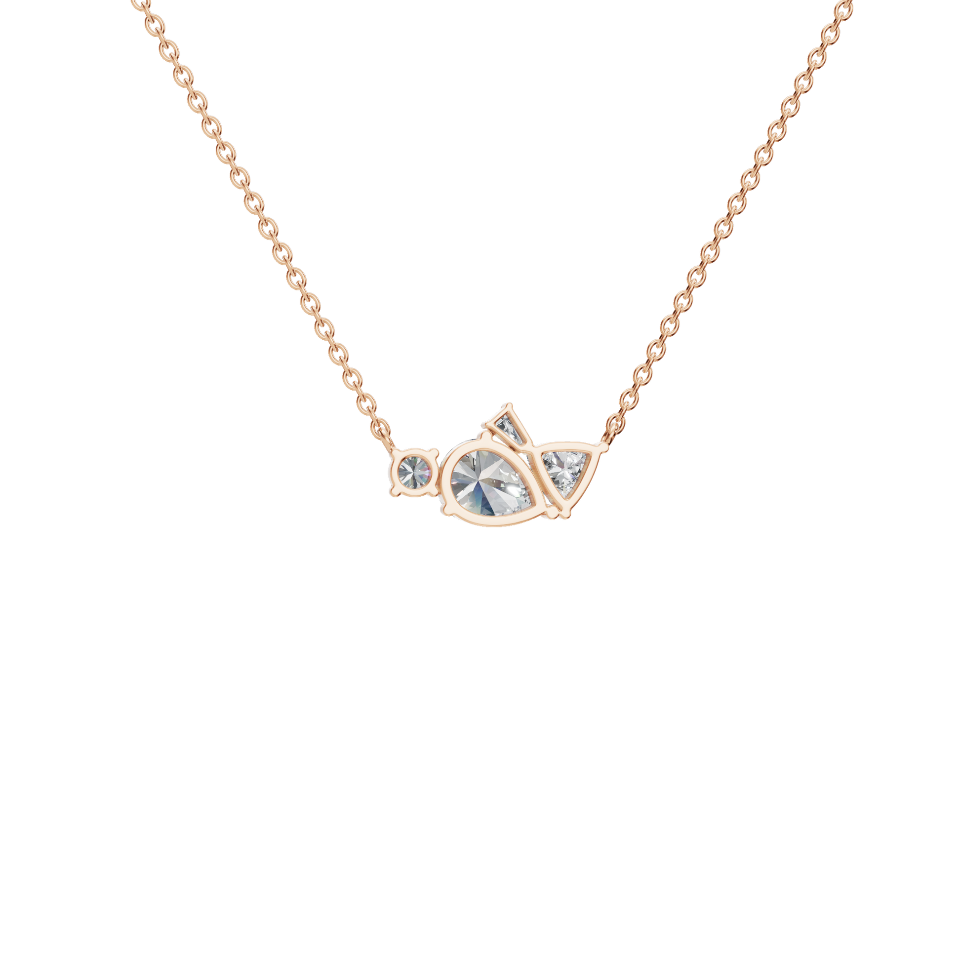 Forever Glow Four Stone Diamond Pendant Necklace