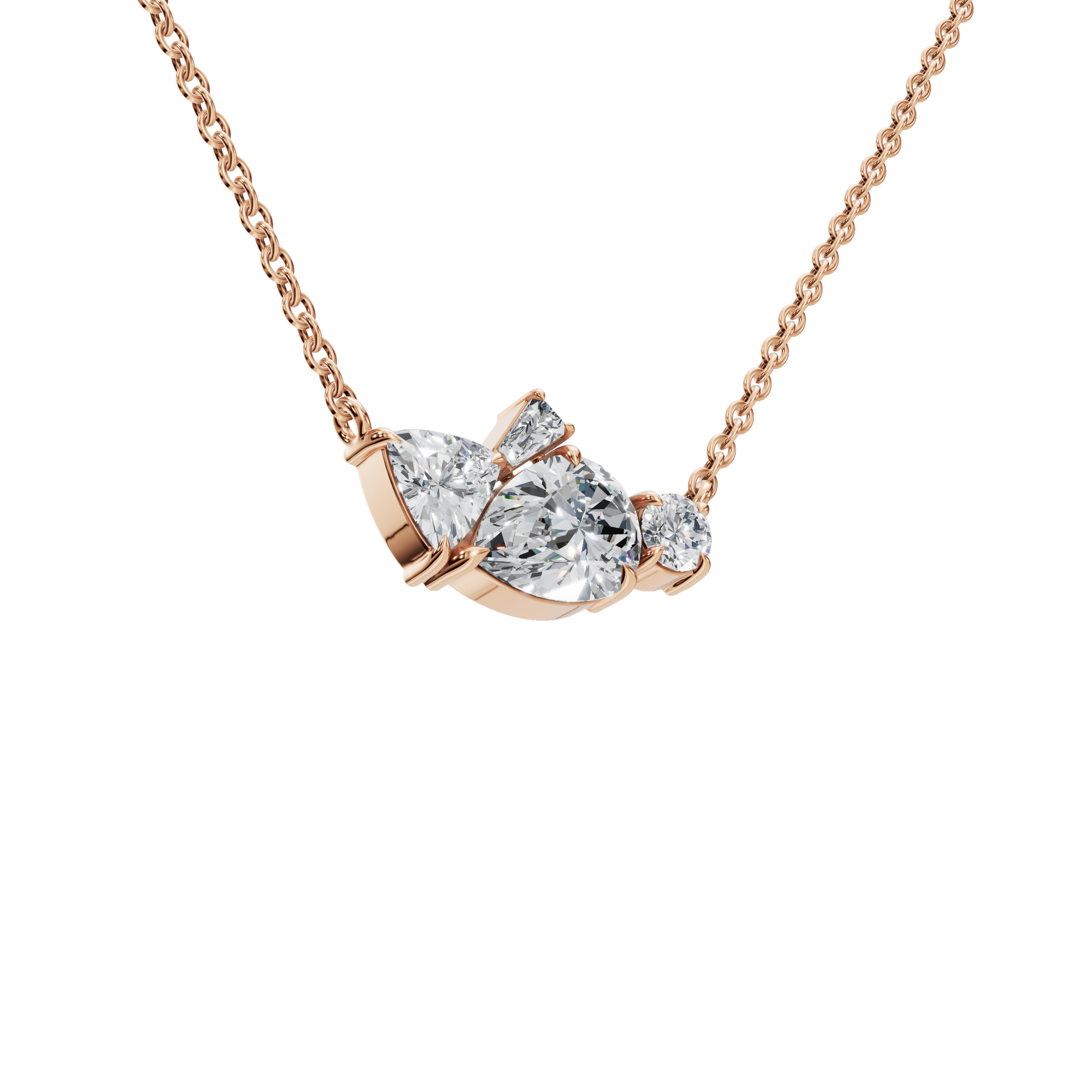 Forever Glow Four Stone Diamond Pendant Necklace
