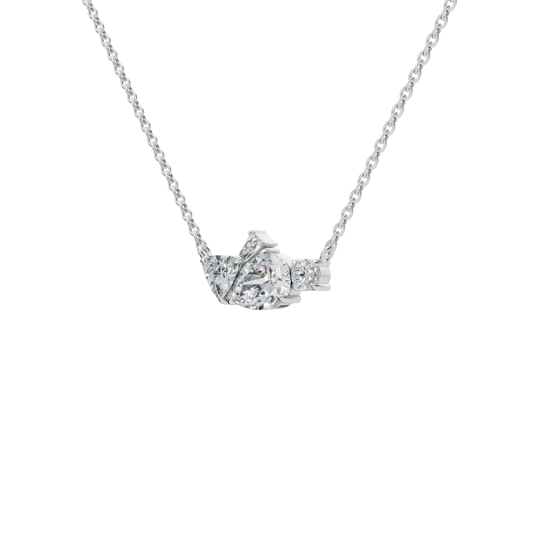 Forever Glow Four Stone Diamond Pendant Necklace