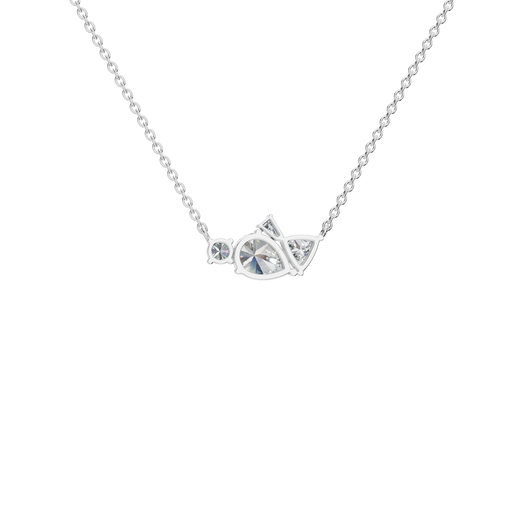 Forever Glow Four Stone Diamond Pendant Necklace
