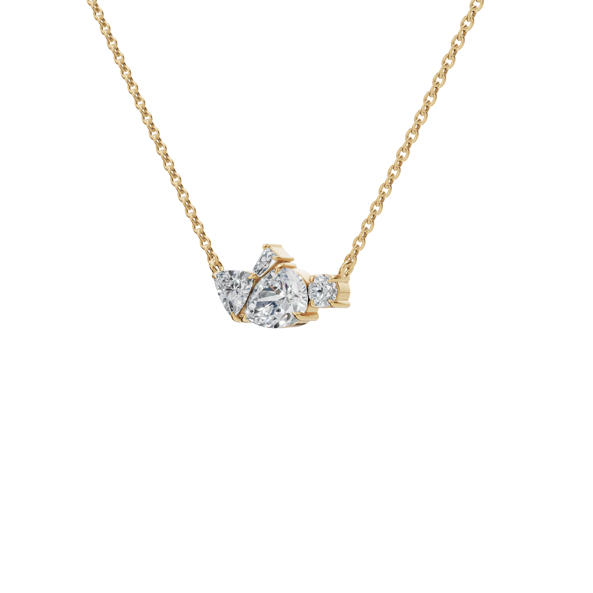 Forever Glow Four Stone Diamond Pendant Necklace