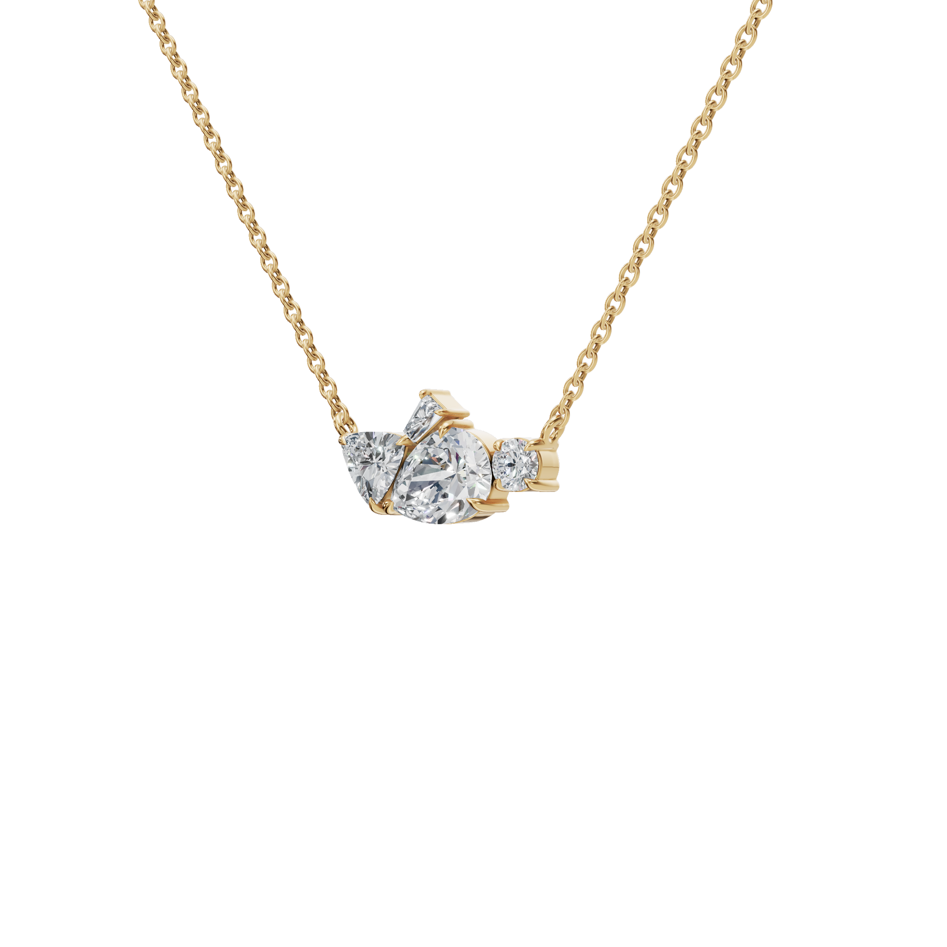 Forever Glow Four Stone Diamond Pendant Necklace
