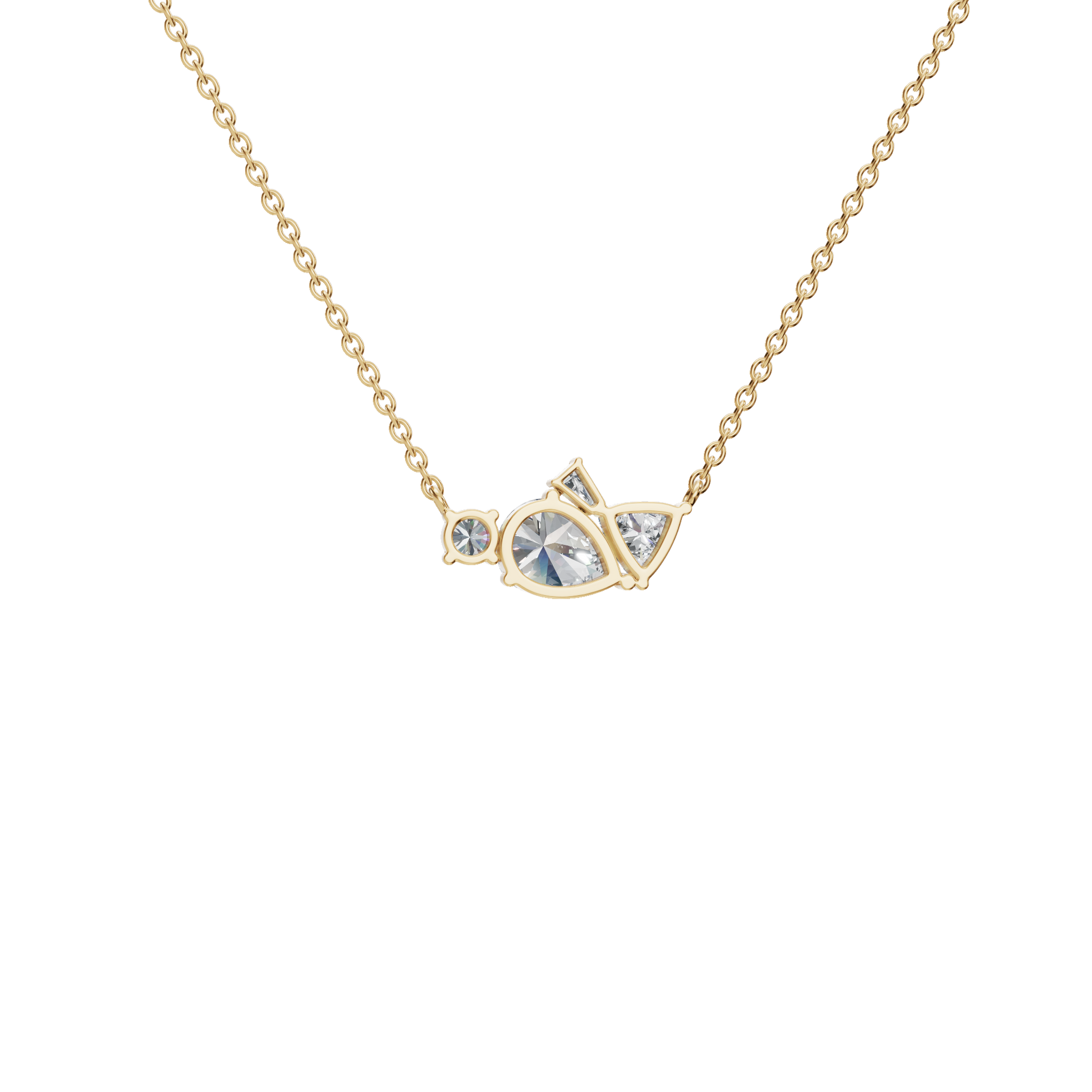 Forever Glow Four Stone Diamond Pendant Necklace