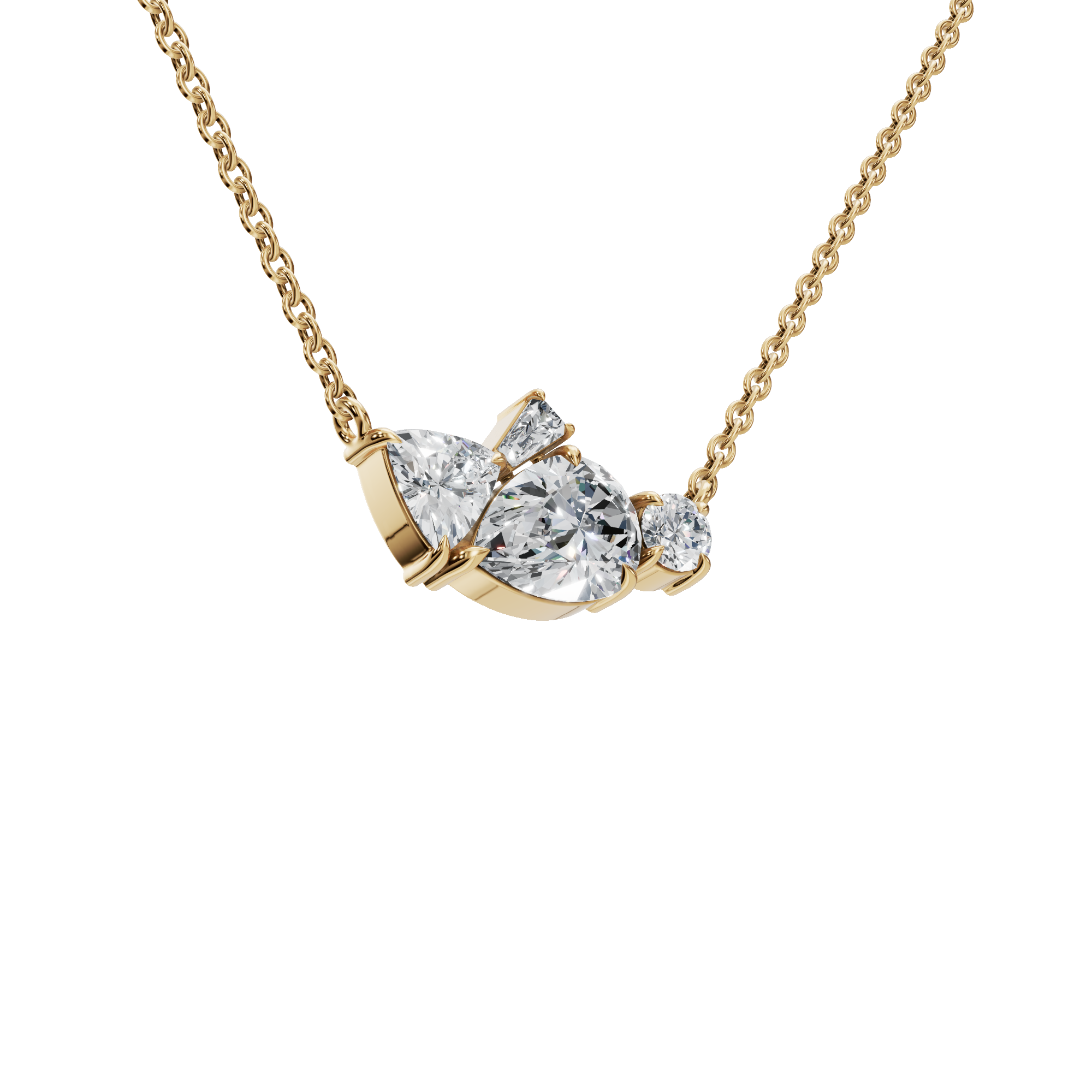 Forever Glow Four Stone Diamond Pendant Necklace
