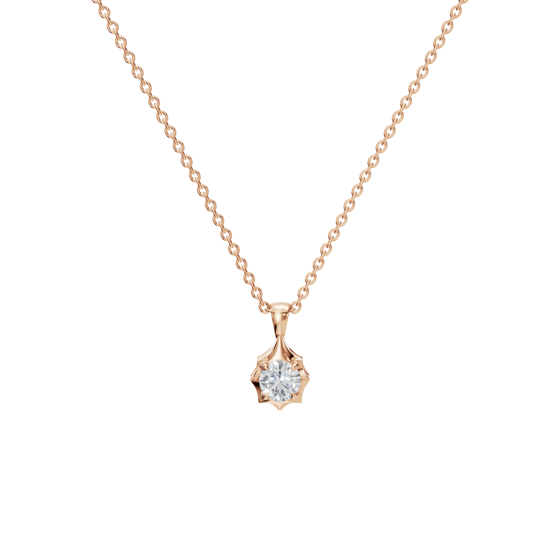 1Ctw Signature Round Cut Diamond Solitaire Pendant Necklace
